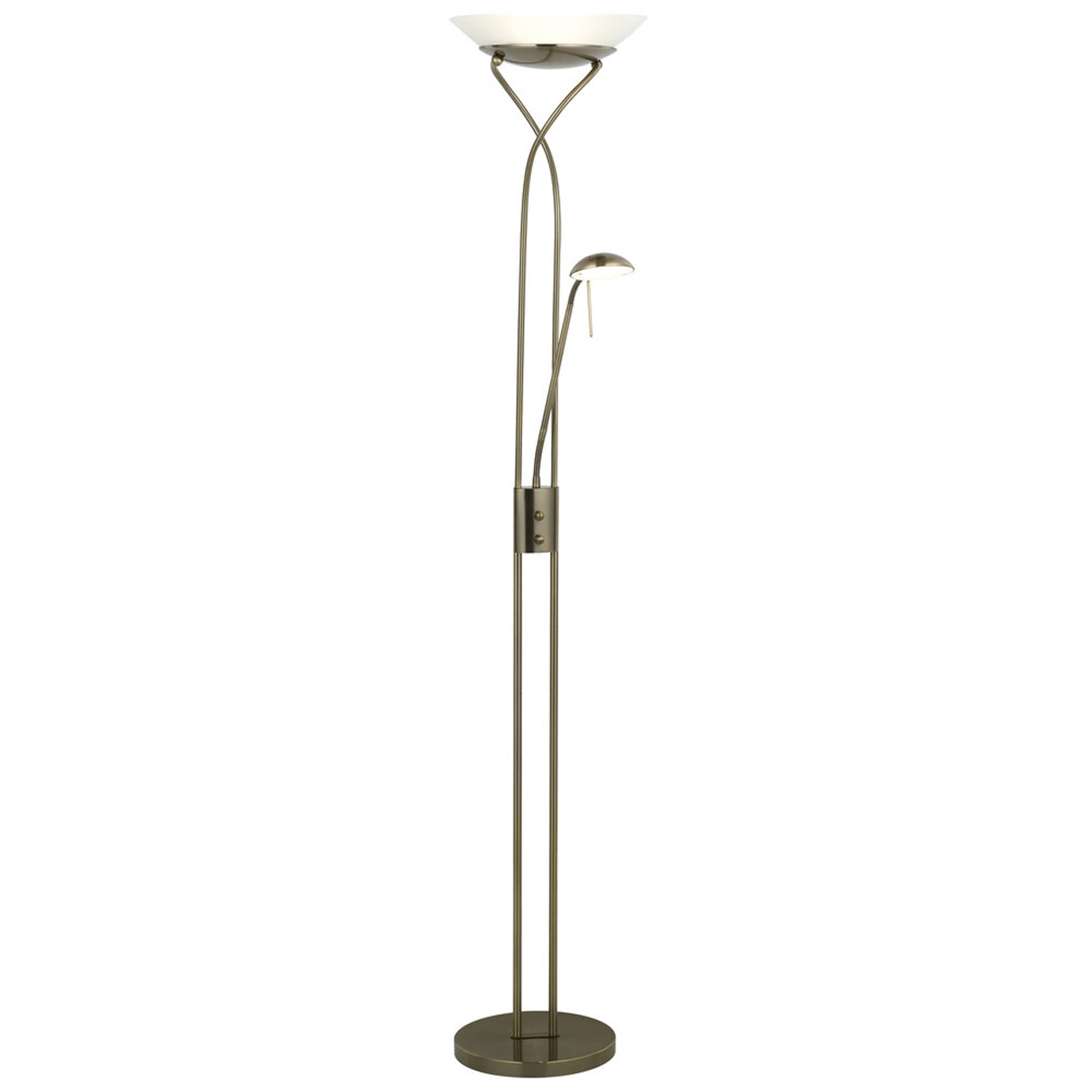 LED Stehleuchte 180 x 62 x 32 cm Gold Glas Stehlampe Kegel Landhaus Lichtfarbe: Warmweiß dimmbar