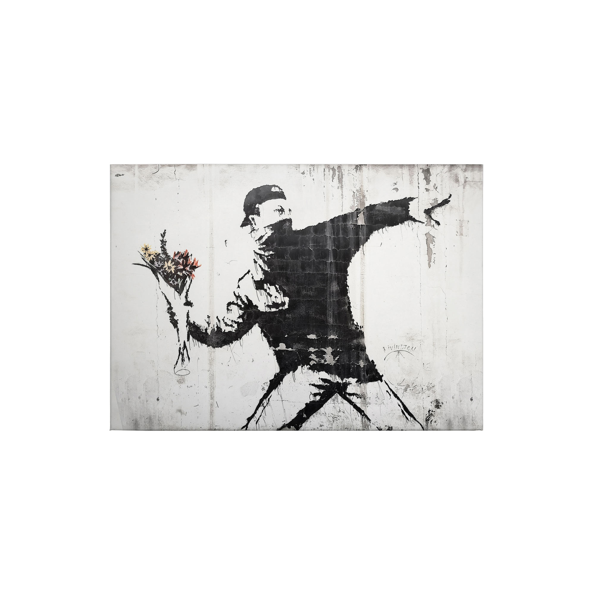 Tadessi Leinwandbild Zeitgenössische Werke - 50 x 70 cm - M1-No.50324 - Keilrahmen in Weiß Schwarz