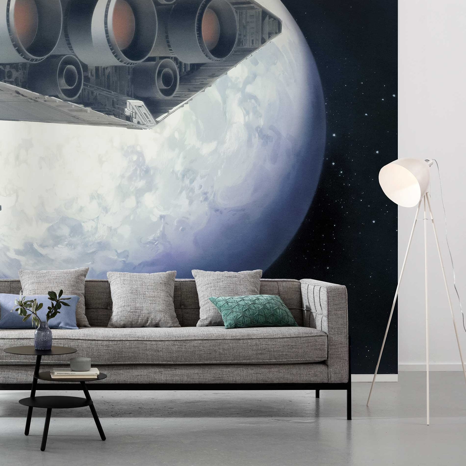 Papel pintado fotográfico Komar Star Wars Destructor Estelar 250 x 500 cm, tejido no tejido. Destructor Estelar, planetas, universo.