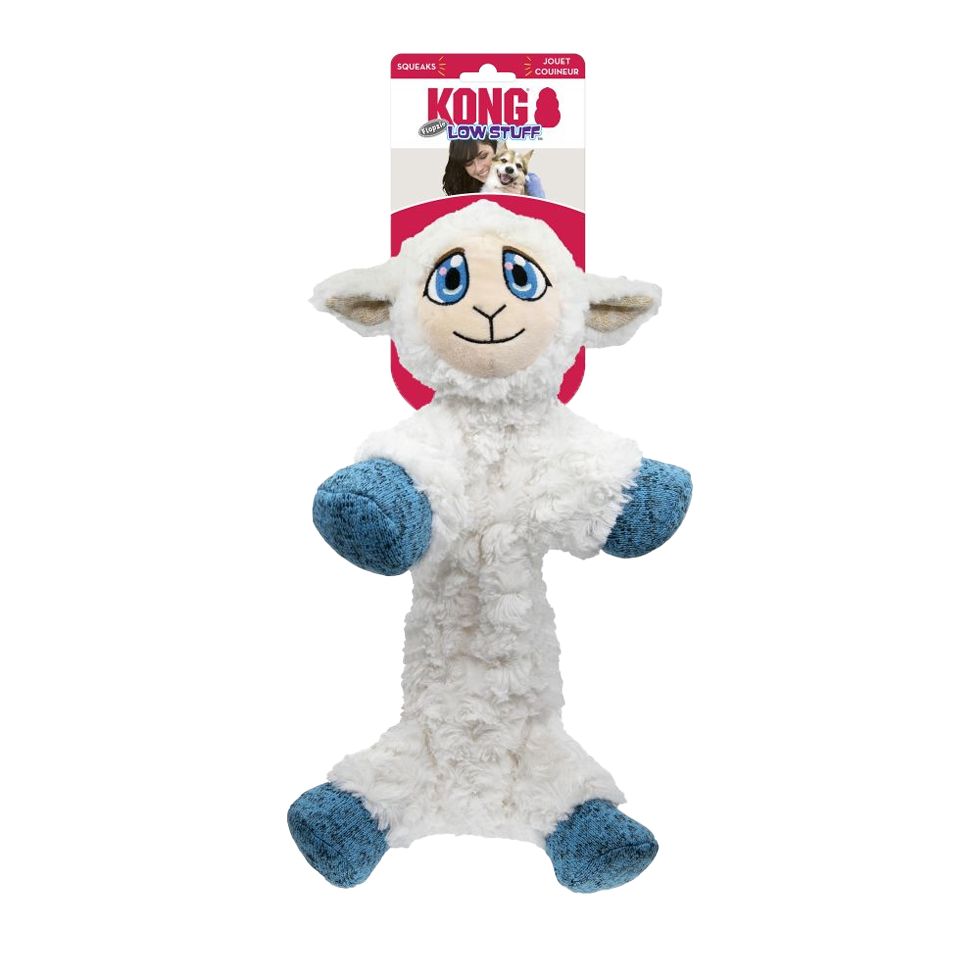 KONG | Hundespielzeug | Low Stuff Flopzie Lamb | Zerrspielzeug | Stofftier | wenig Füllung