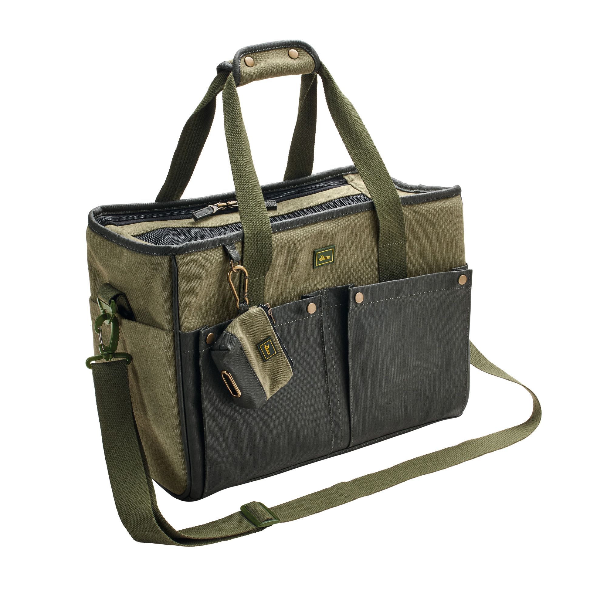 HUNTER | Tragetasche | Madison | Khaki | für Kleintiere bis max. 7 kg | Pflegeleicht | Robust