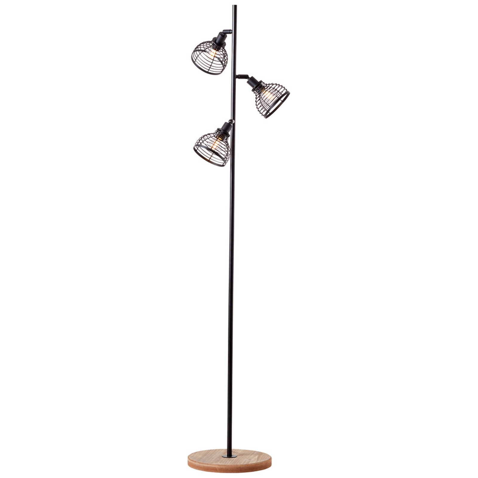 Stehleuchte 153.5 x 38 cm Braun Holz Stehlampe Vintage Industrial Harmonisch
