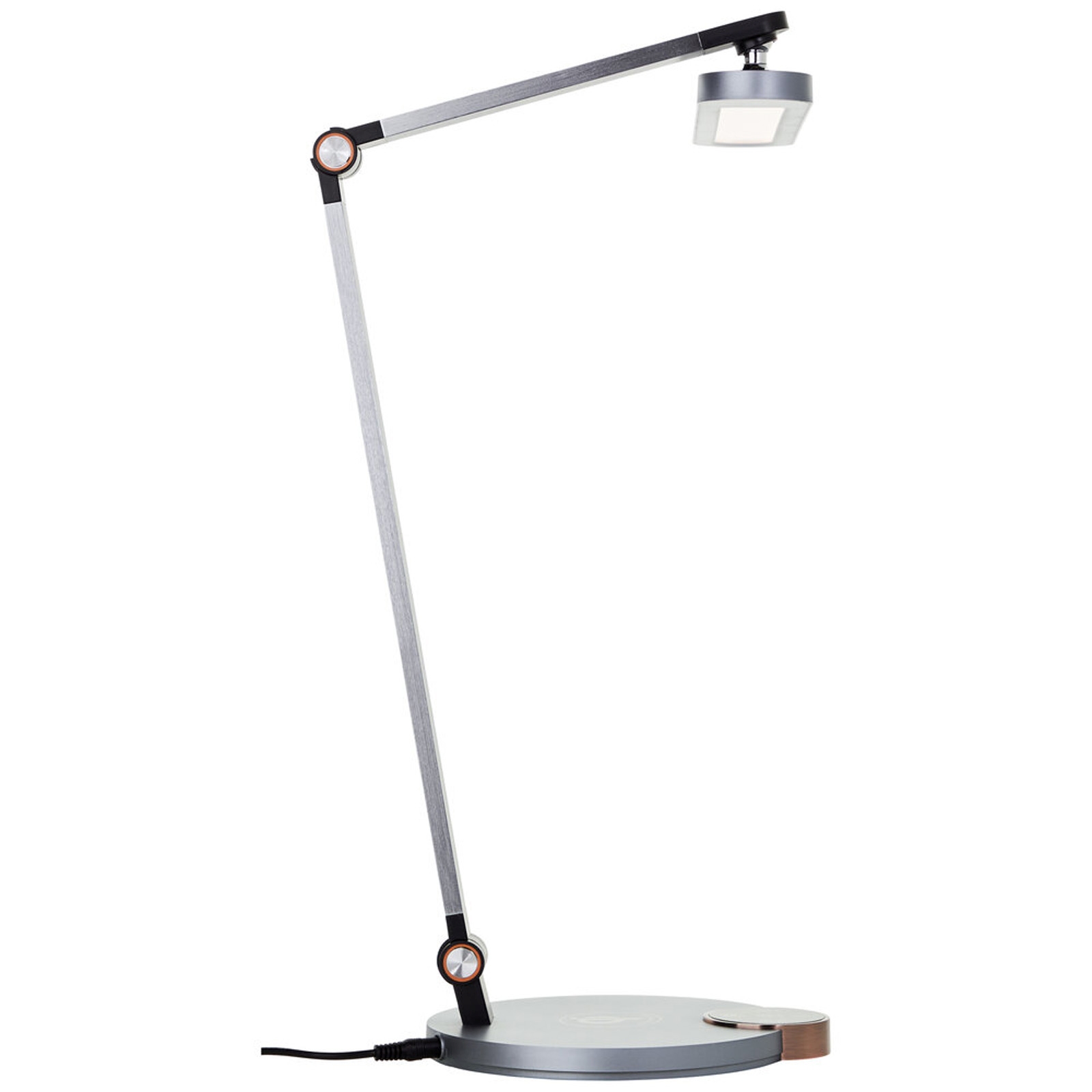 LED Tischleuchte 40 x 18.7 x 51.8 cm Grau Metall Tischlampe Basic Lichtfarbe: Variabel dimmbar