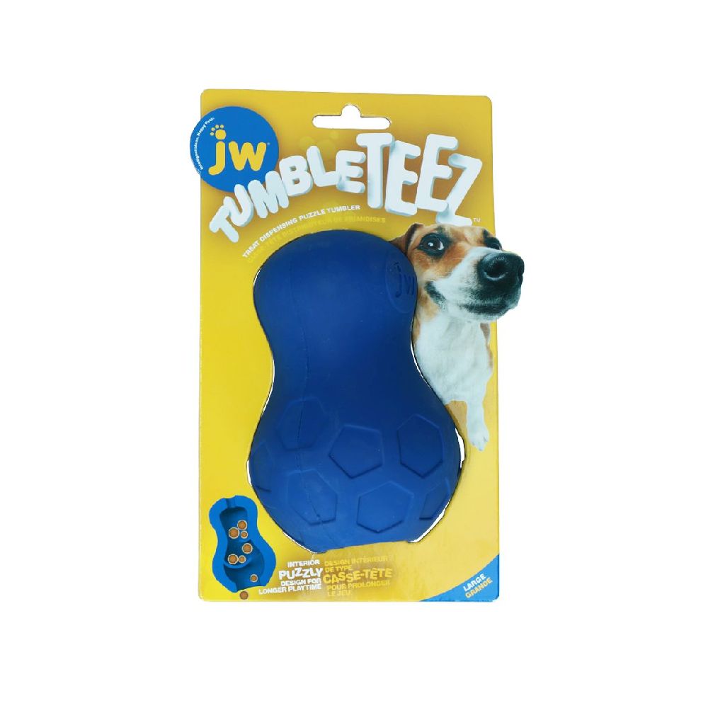 JW | Hundespielzeug | Tumble Teez | Gummi | L | Snackdummy | Blau | Robust | Langlebig
