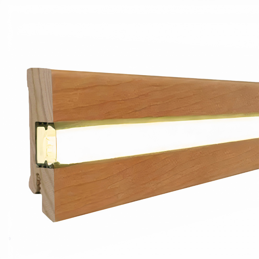 Stylische Licht Fußleiste Echtholz furniert, geölt braun (16 x 60 x 2500 mm) by PROVISTON