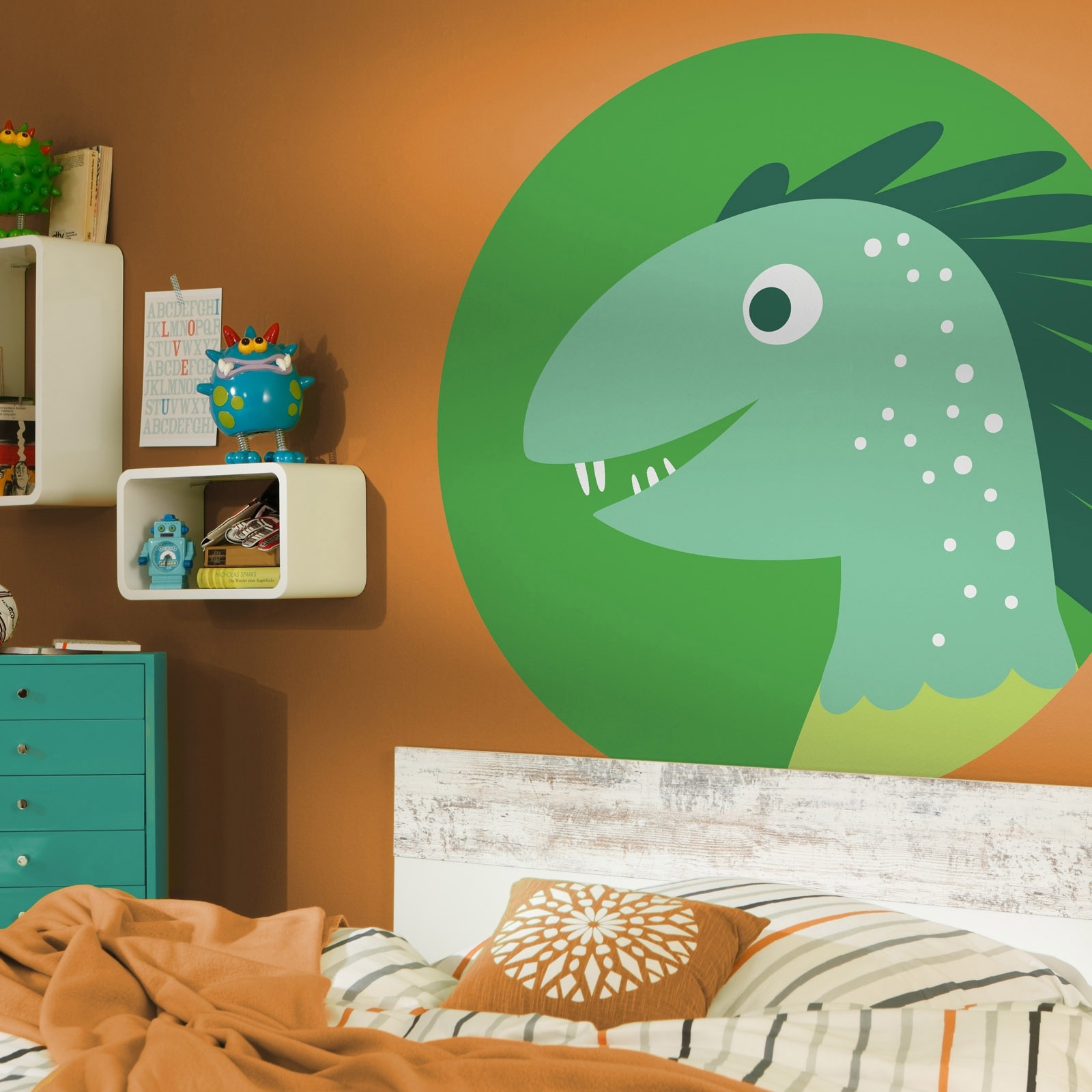 Papel pintado fotográfico Komar Disney Dot Little Dino Velo 125 x 125 cm, tejido no tejido, autoadhesivo, dinosaurio Velo