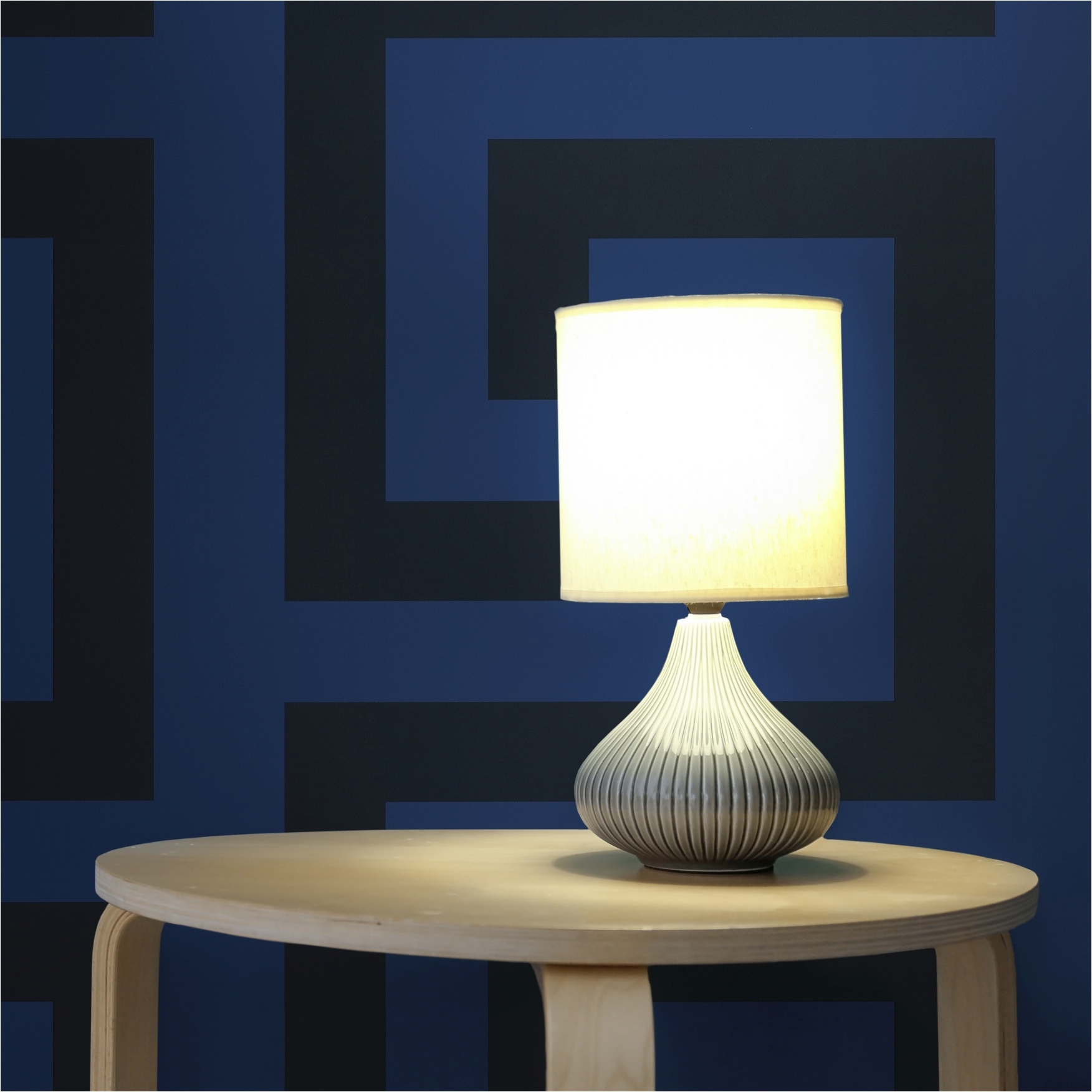 Tapete Versace Geometrische M1-No.11512 | Vliestapete Design | Blau | Schwarz | Mäander | Medusa
