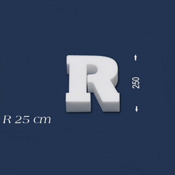 Wiesemann | Lettre décorative "R" | Polystyrène | Hauteur : 250 mm | Lettre en polystyrène | Lettre 3D
