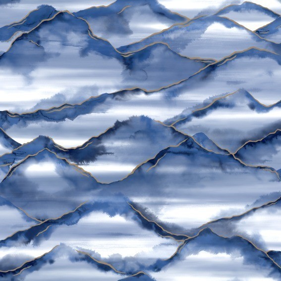 Holden Elements | 90422 | papier peint intissé 3D | 0.53 m x 10.05 m | bleu