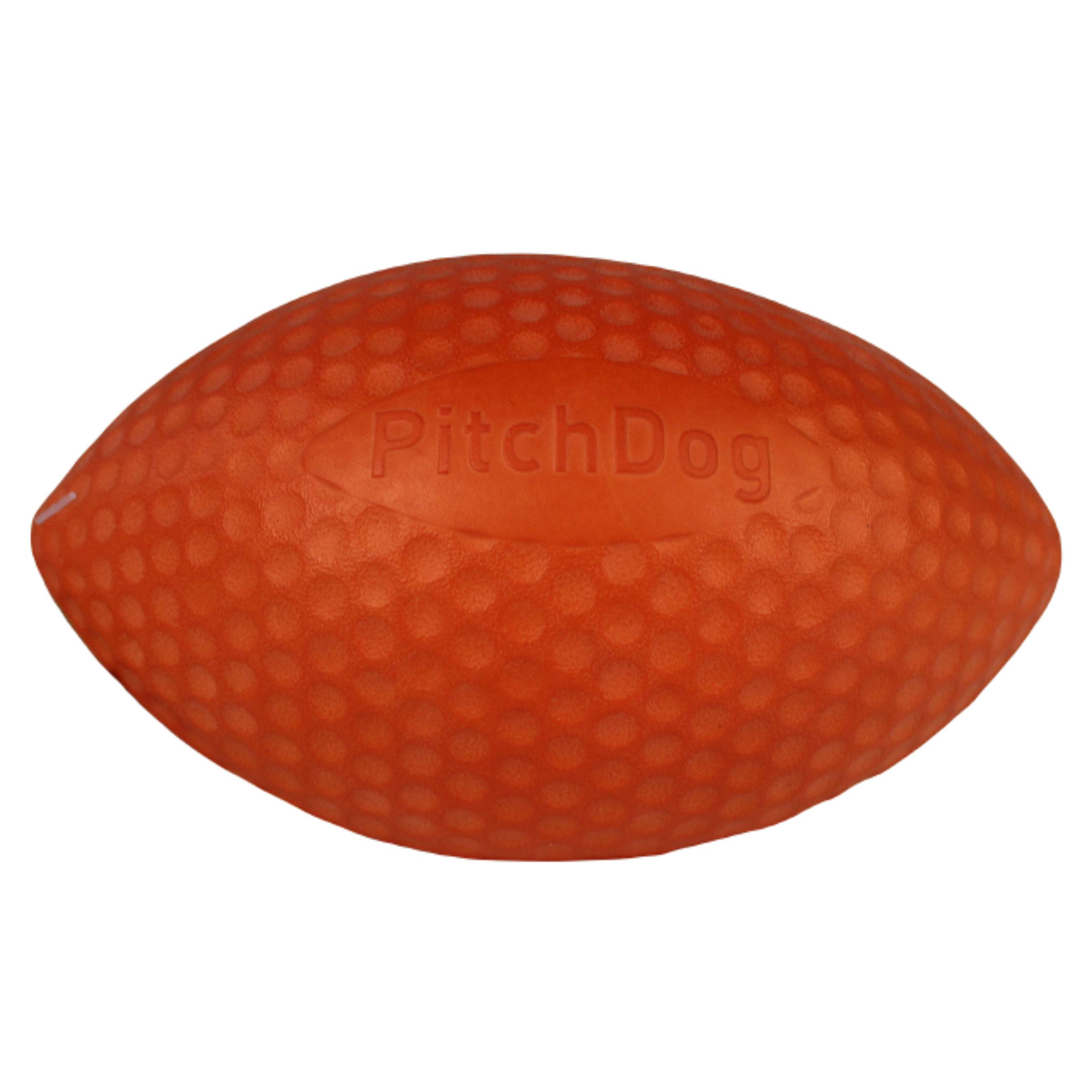 PitchDog | Hundespielzeug | Orange | Größe 9 cm | ovaler Wurfball | Football Wurfspielzeug