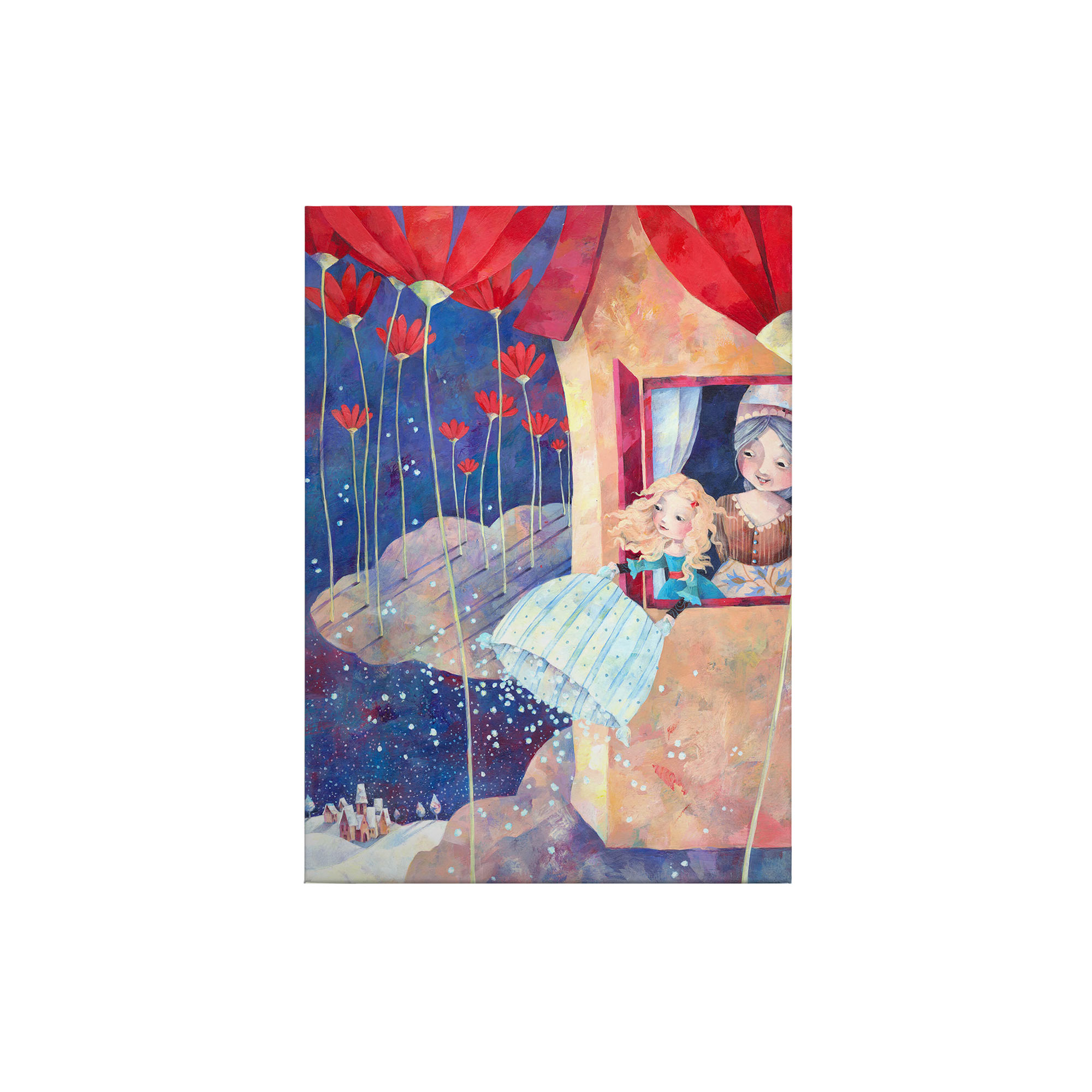 Tadessi Leinwandbild Märchen - 70 x 50 cm - M1-No.50439 - Keilrahmen in Blau Rot