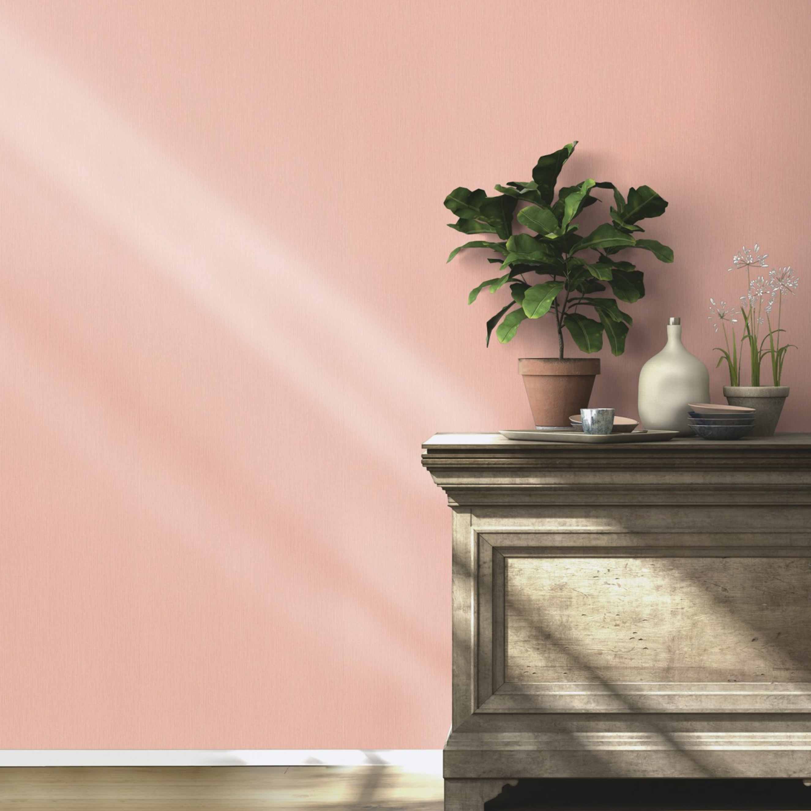 Rasch BARBARA Home Collection II | 536836 | Vliestapete Einfarbig | 0.53 m x 10.05 m | Rosa
