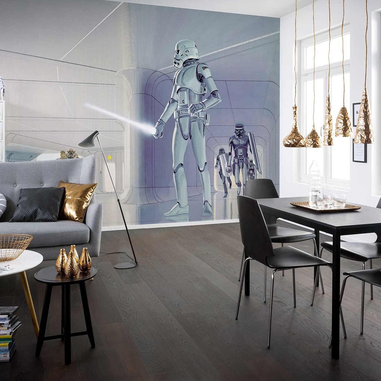 Komar Fototapete Star Wars Stormtrooper Hallway 250 x 500 cm Vlies Stormtrooper Hallway Lichtschwert