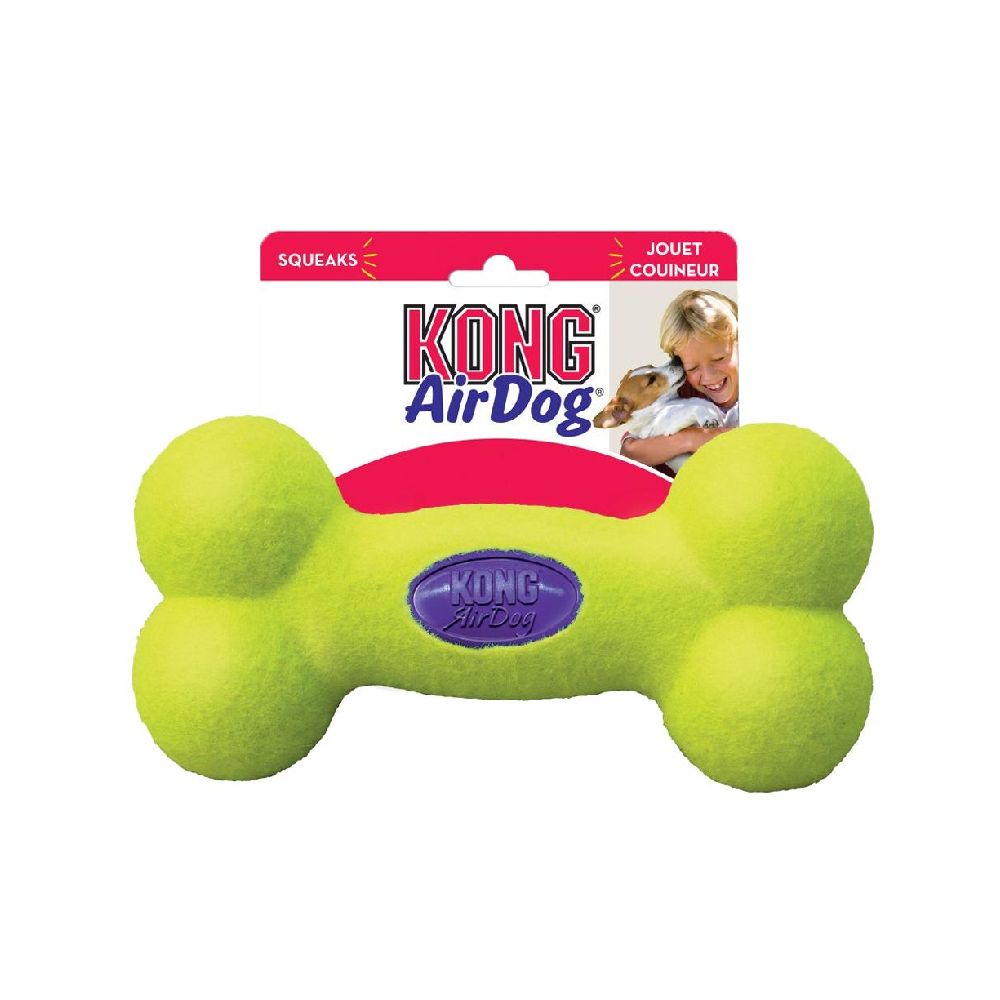 Kong | Hundespielzeug | Air Squeaker Knochen | Kauspielzeug | mit Quietscher | Robust | Langlebig