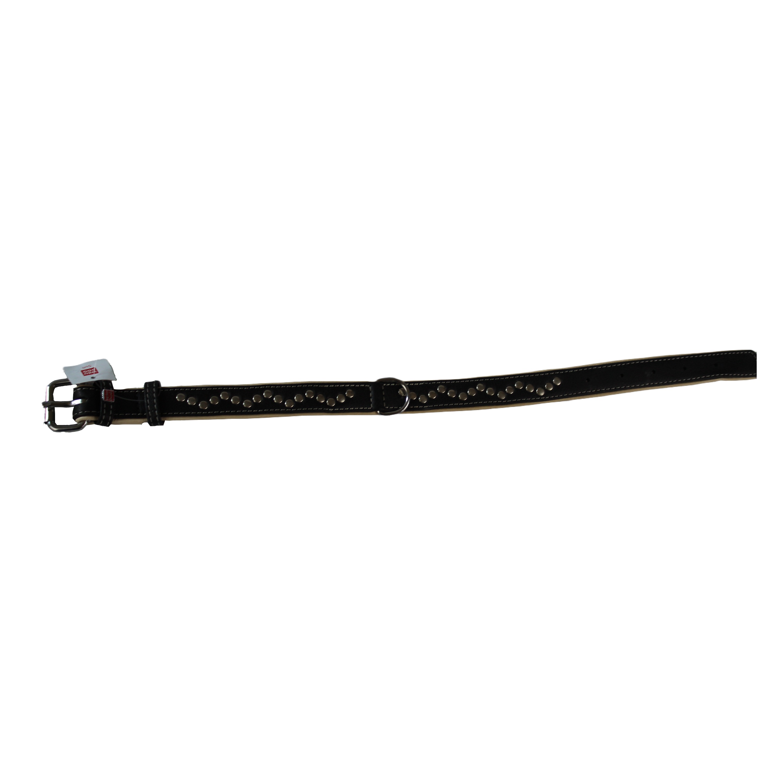 WAUDOG | Hundehalsband SOFT | Schwarz | 38-49 cm Halsumfang | Lederhalsband mit Metalldeko