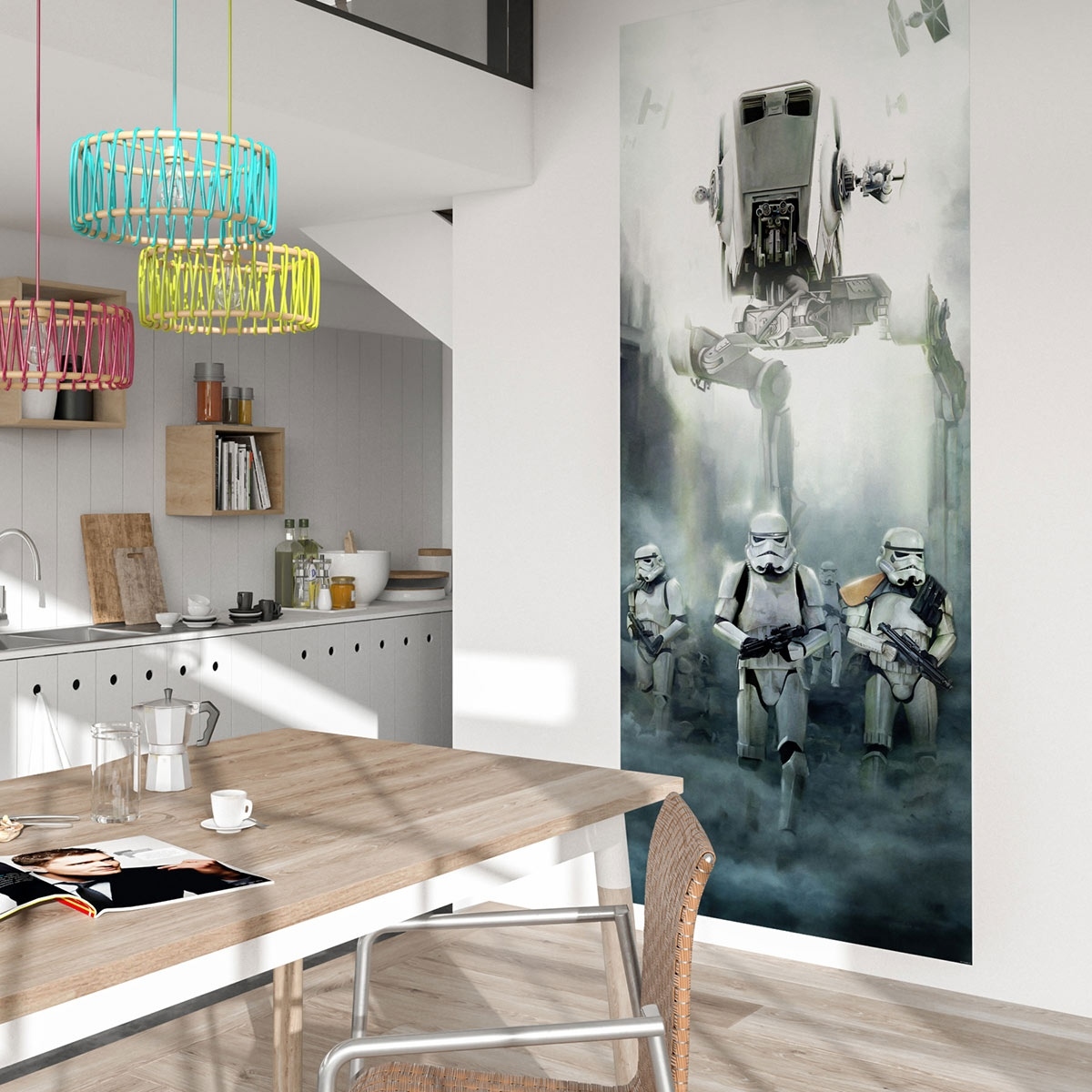 Papel pintado fotográfico del Ejército Imperial de Star Wars de Komar, impresión digital, tejido no tejido, Stormtrooper