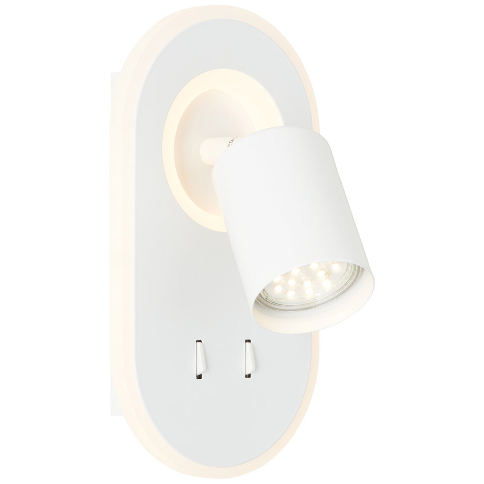 LED Wandleuchte 22 x 15.5 x 12 cm Weiss Kunststoff Wandlampe Modern Lichtfarbe: Warmweiß Harmonisch