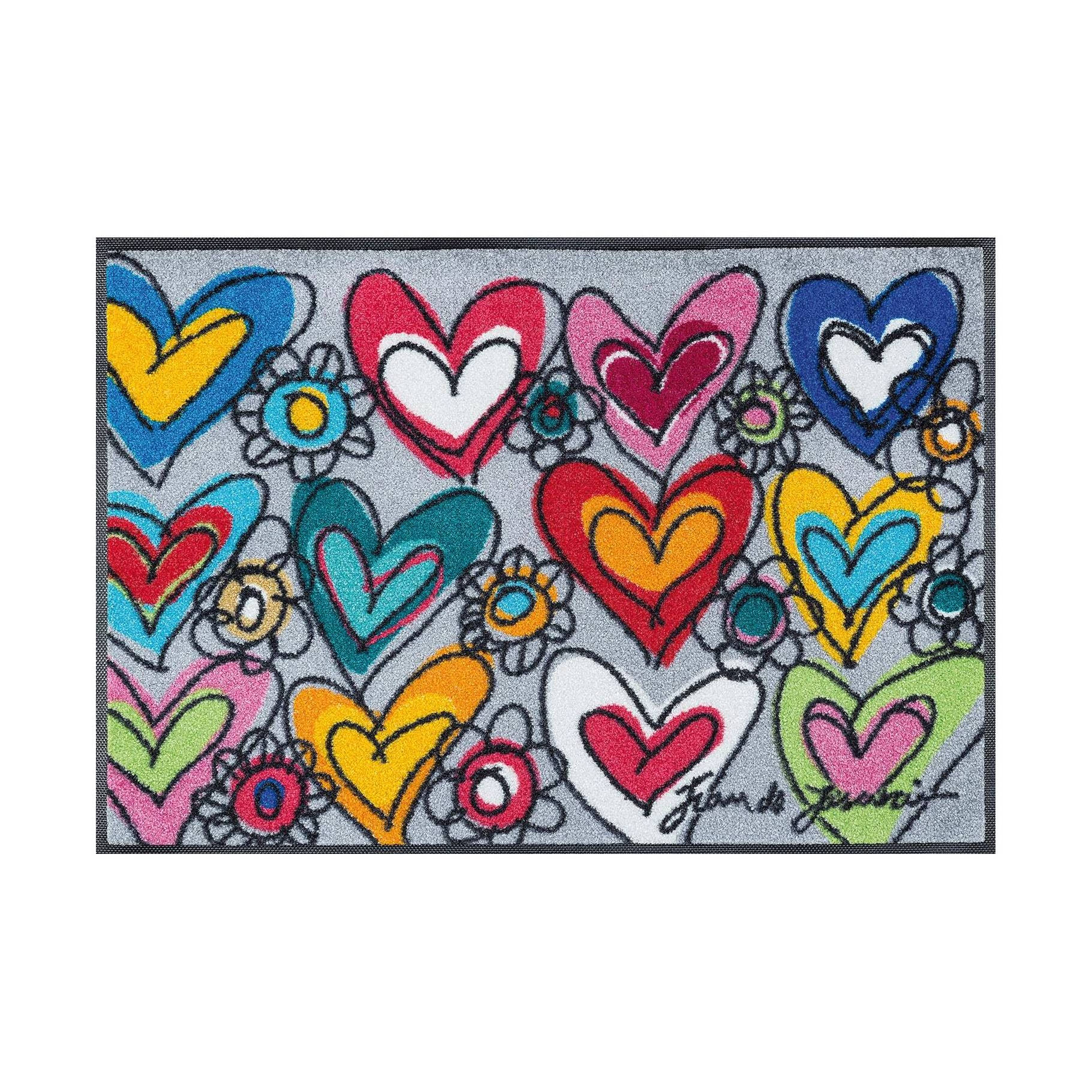 Fußmatte Liebevoll Schmutzfangmatte waschbar verschiedene Größen Floornovo Trend Design