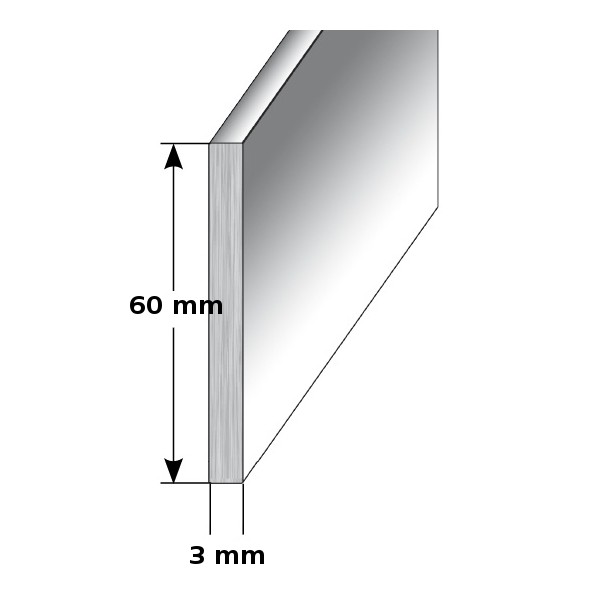 Auer | Sockelleiste Metall | H 60 mm | Sockelleiste Aluminium | Wasserfest | Modern