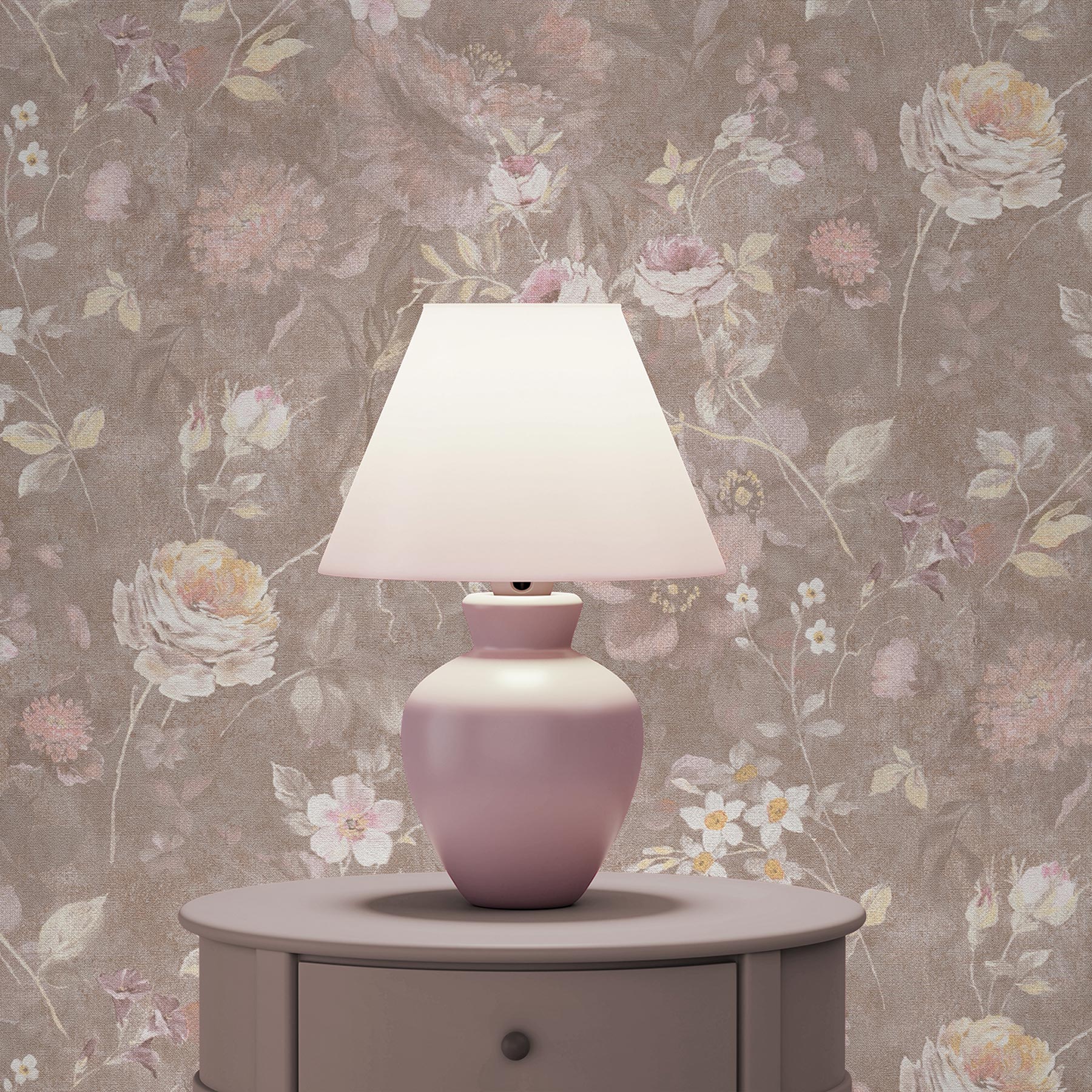 Tapete Blumen Mario M1-No.3504 | Vliestapete | Braun | Bunt | Floral | Natur
