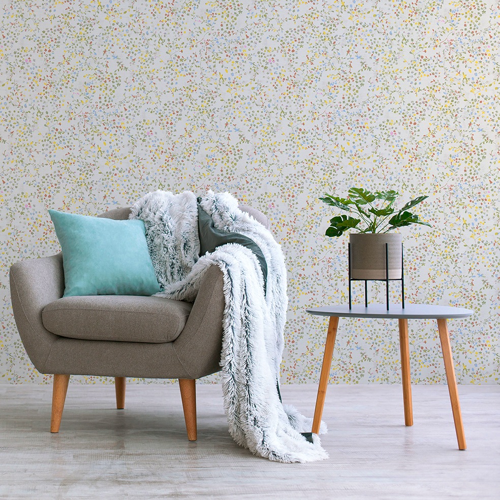 Tapete Florentin Blumen M1-No.11307 Vlies Bunt Creme Tadessi 10.05 m x 0.53 m