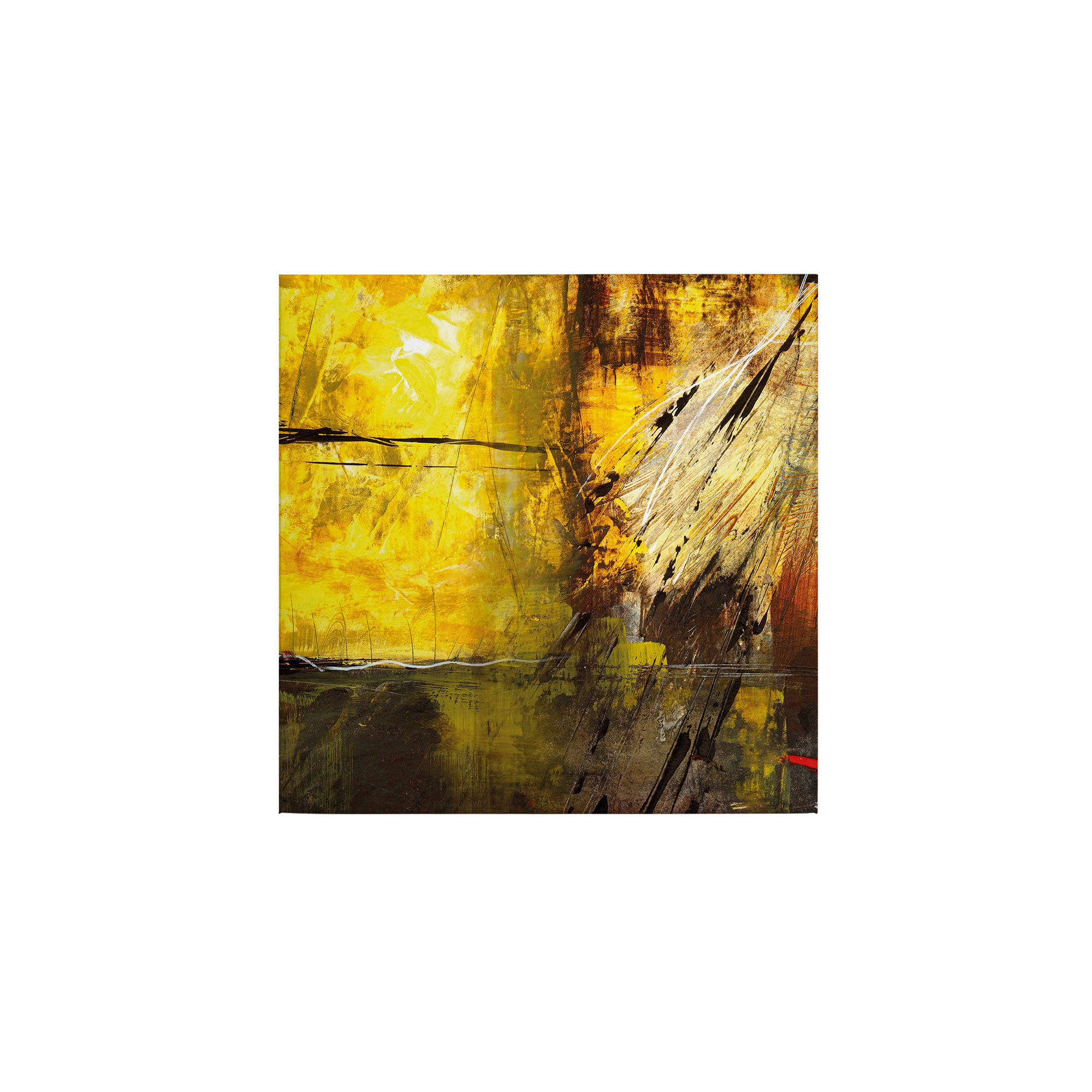 Tadessi Leinwandbild Abstrakt - 50 x 50 cm - M1-No.50551 - Keilrahmen in Gelb Braun