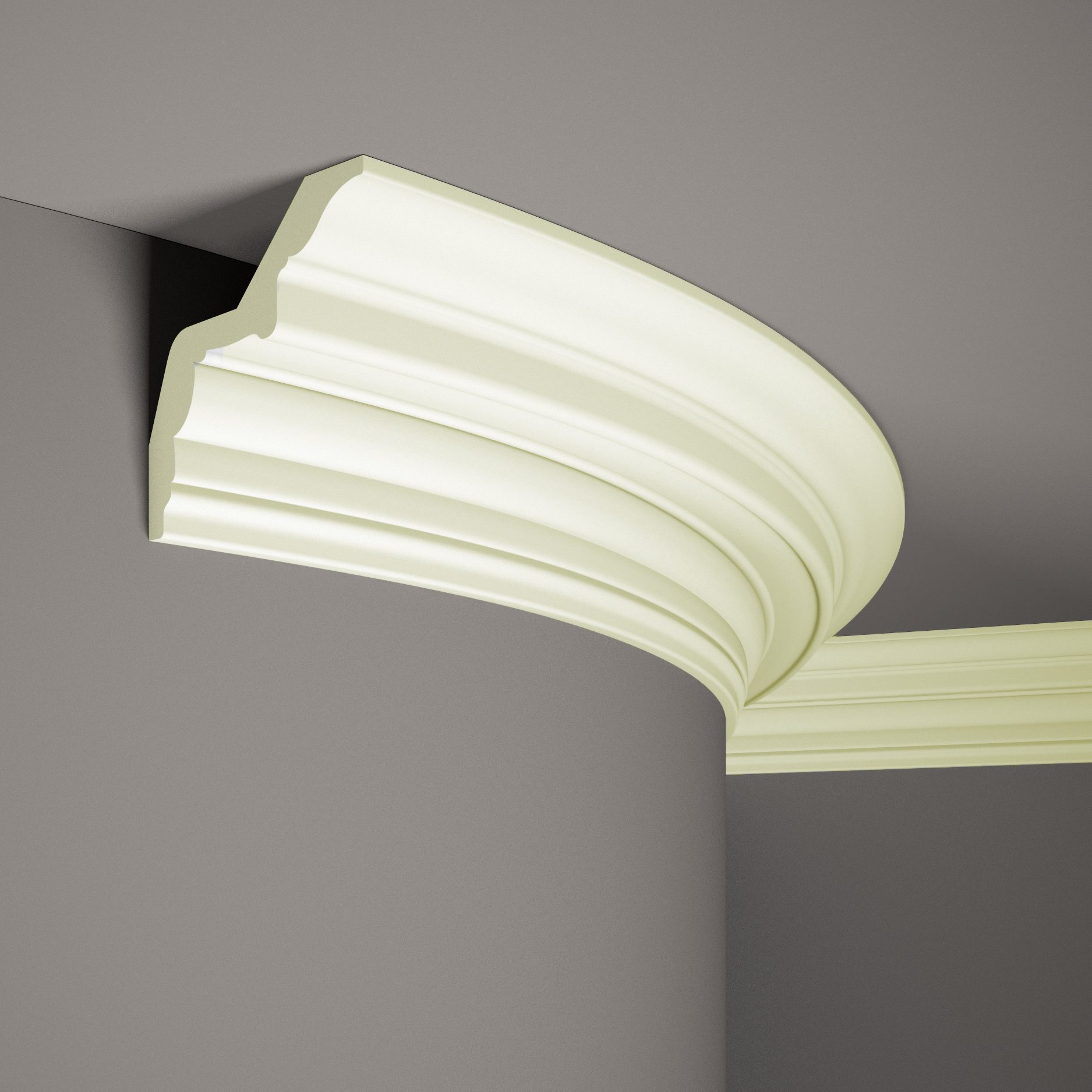 Mardom Moulure de plafond flexible MDB169F Profoam 126 x 124 x 2000 mm blanc Corniche souple