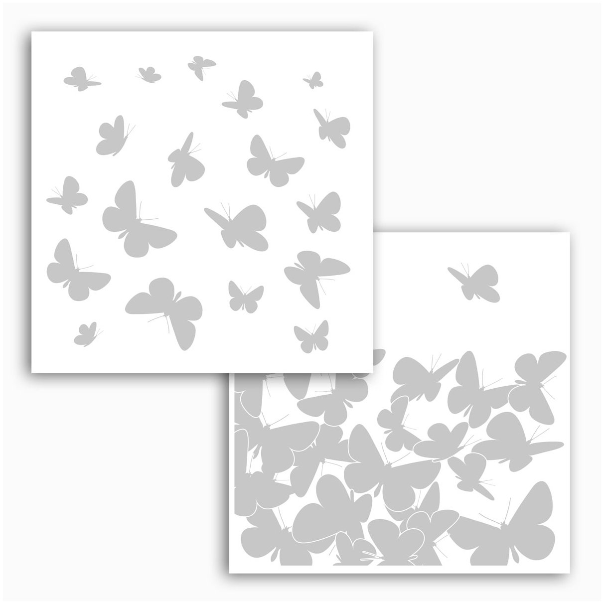 Komar Fenstersticker - Schmetterlinge - 31 x 31 cm - Fensteraufkleber - Minimalistisch Natur