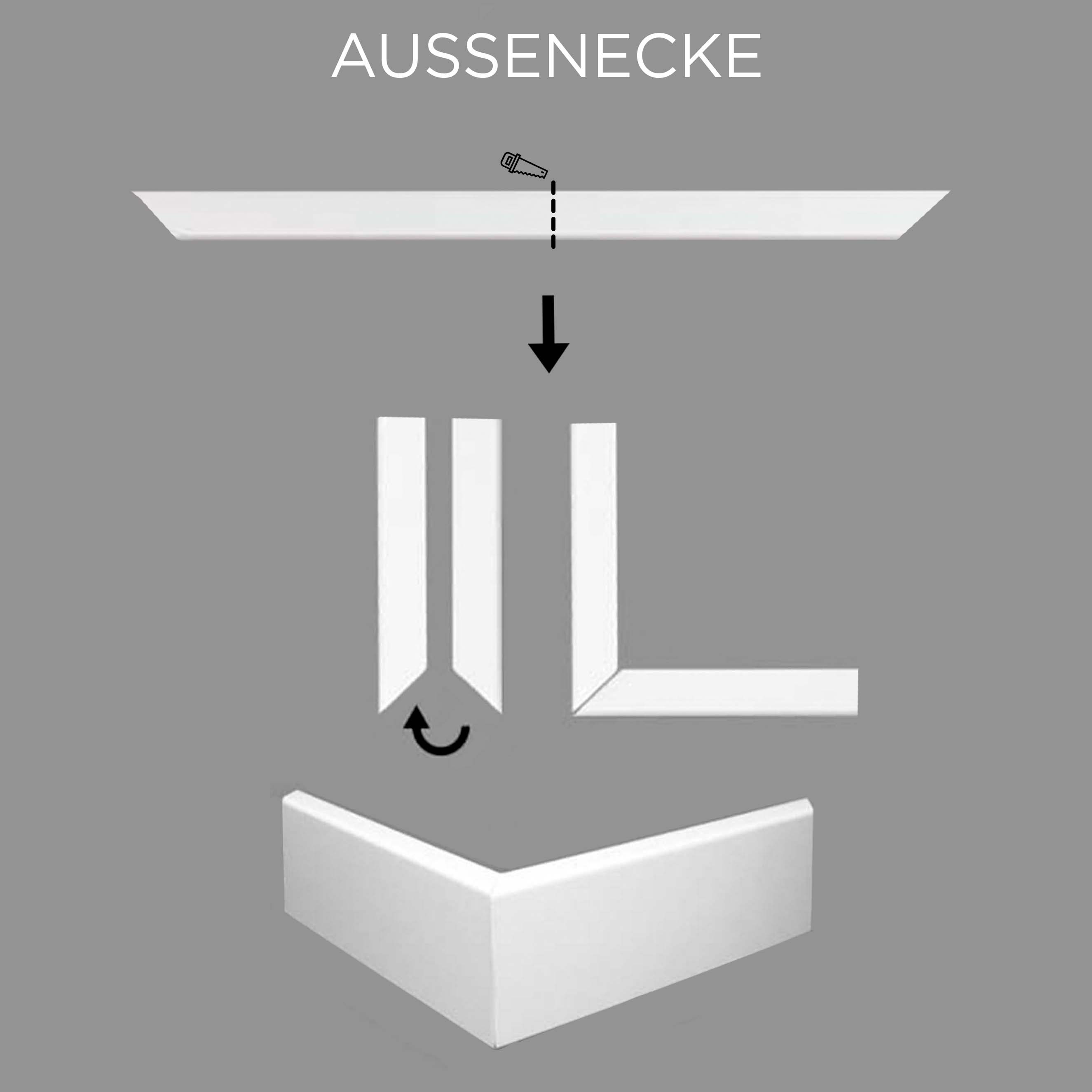 Kosche | Angle extérieur pour plinthe Cremona-7 | MDF | 71577 | 19 x 50 mm | Blanc | Feuilleté