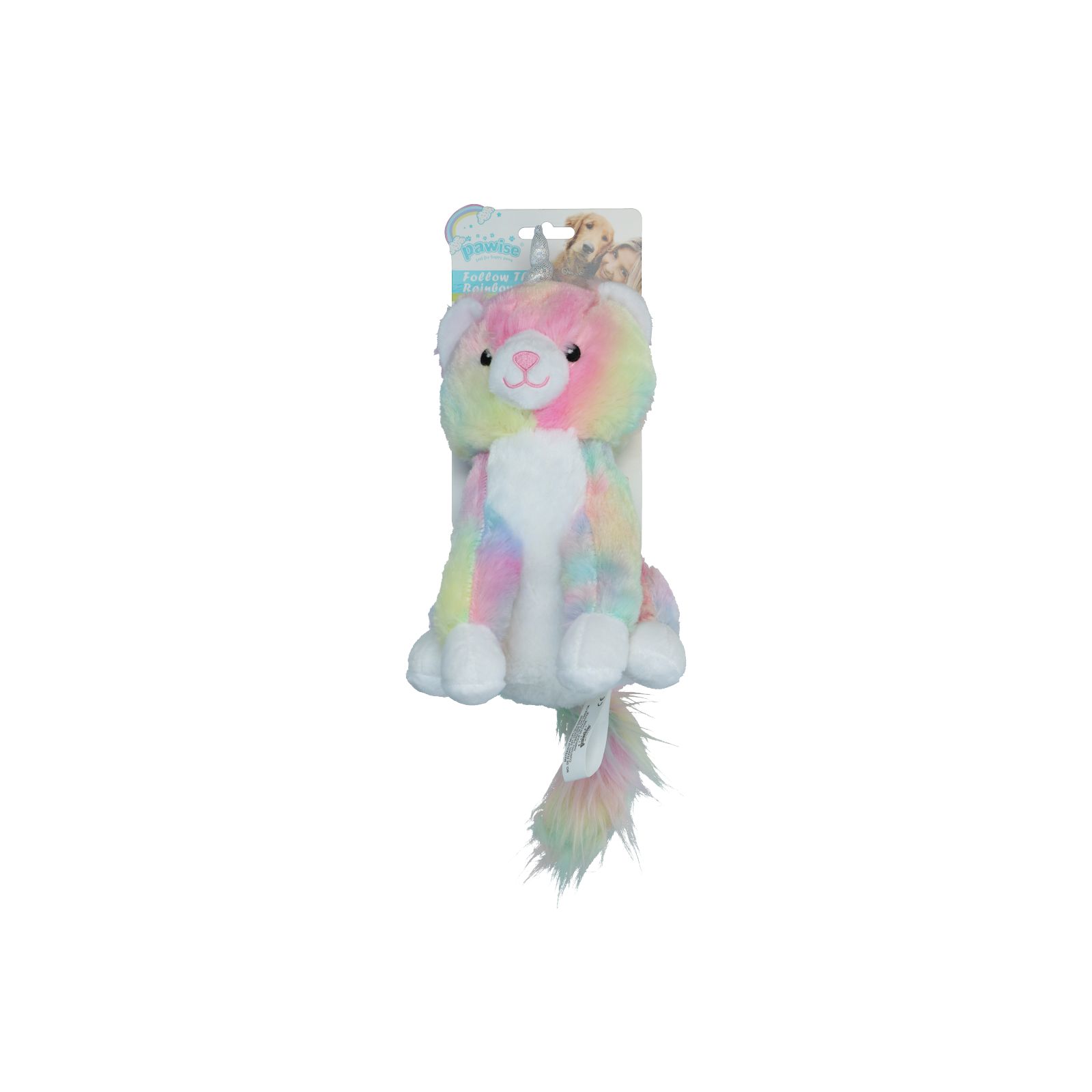 Pawise | Hundespielzeug | Rainbow World Cat | Kauspielzeug | Bunt | mit Quietscher | Weich