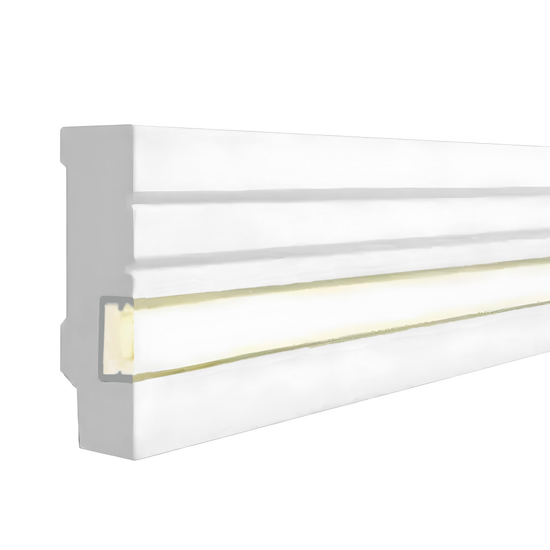 Plinthe LED de qualité Noyau en MDF, revêtu blanc (16 x 58 x 2500 mm) 721.1558L PROVISTON