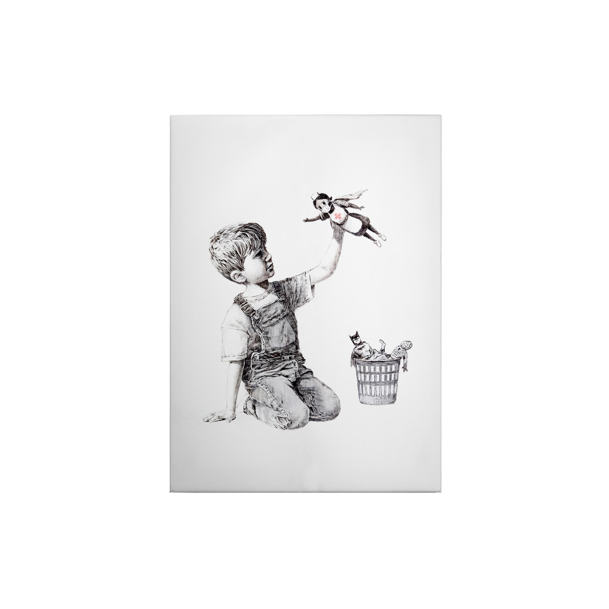 Tadessi Leinwandbild Kind - 70 x 50 cm - M1-No.50411 - Keilrahmen in Weiß Schwarz