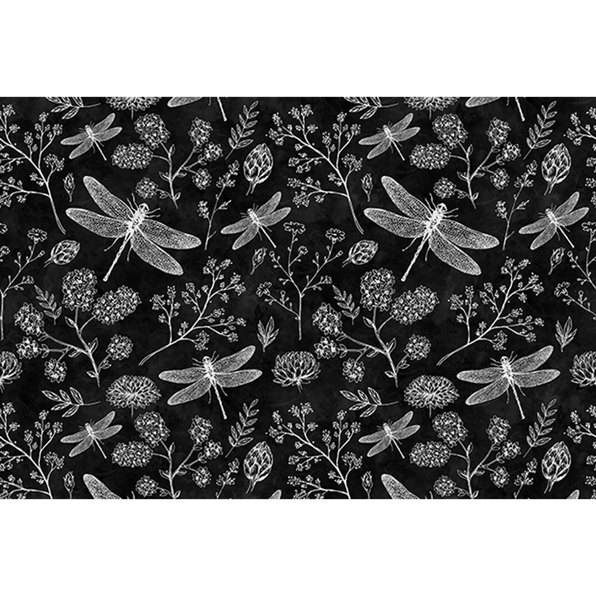 Tadessi Fototapete Blumen M1-No.60524 Digitaldruck Tapete Weiß Schwarz - Blumenwiese