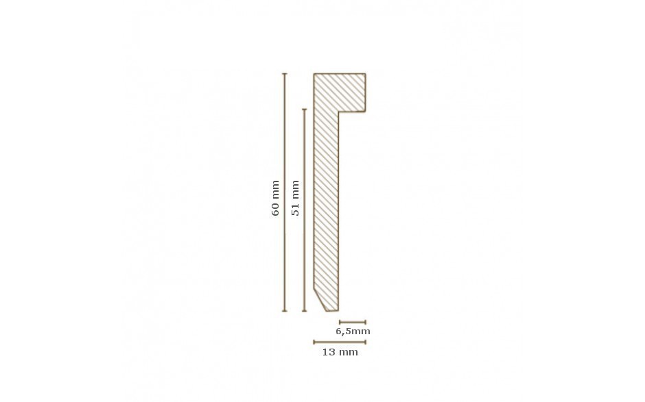 Design Fußleiste für Vinylboden "Frankfurt" - cremefarbend - 6 mm Höhe (MDF foliert - 725.5127) (Default) 2