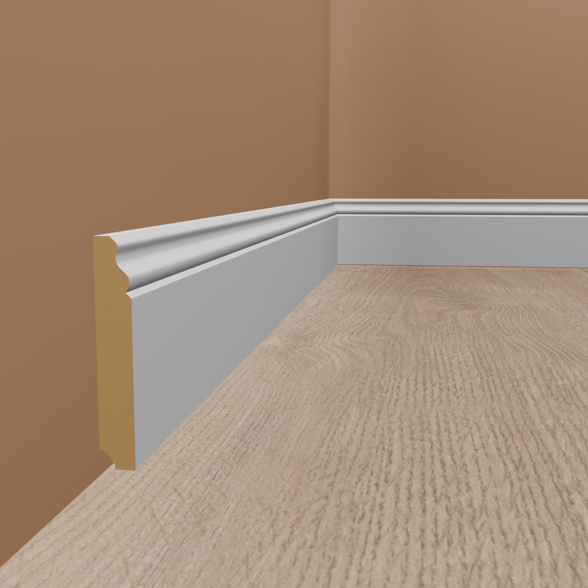 Sockelleiste "Berlin" MDF 19 x 115 x 2500 mm Weiß Modern by PROVISTON