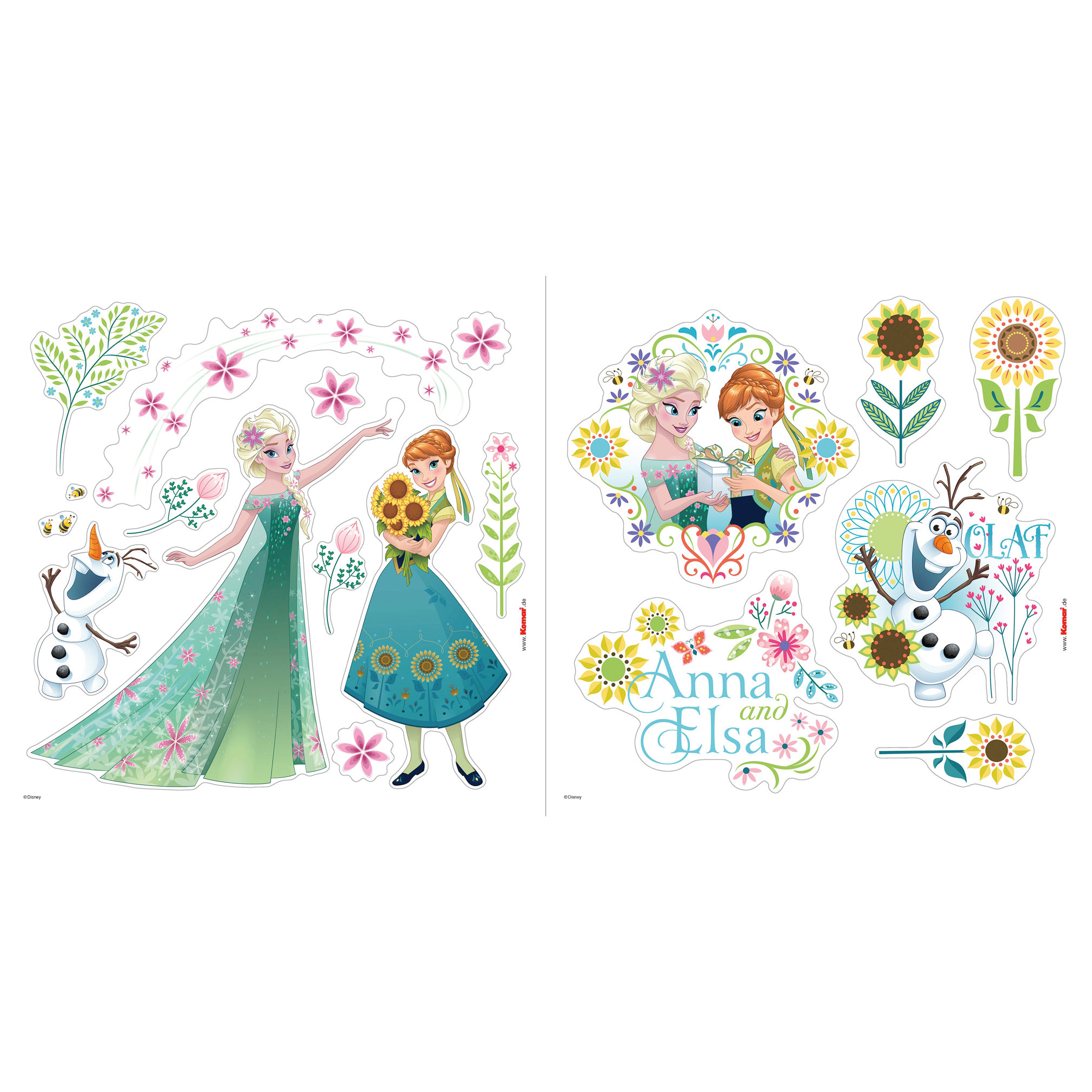 Komar Fenstersticker - Disney Frozen Flower - 30 x 30 cm - Fensteraufkleber - Kinderzimmer
