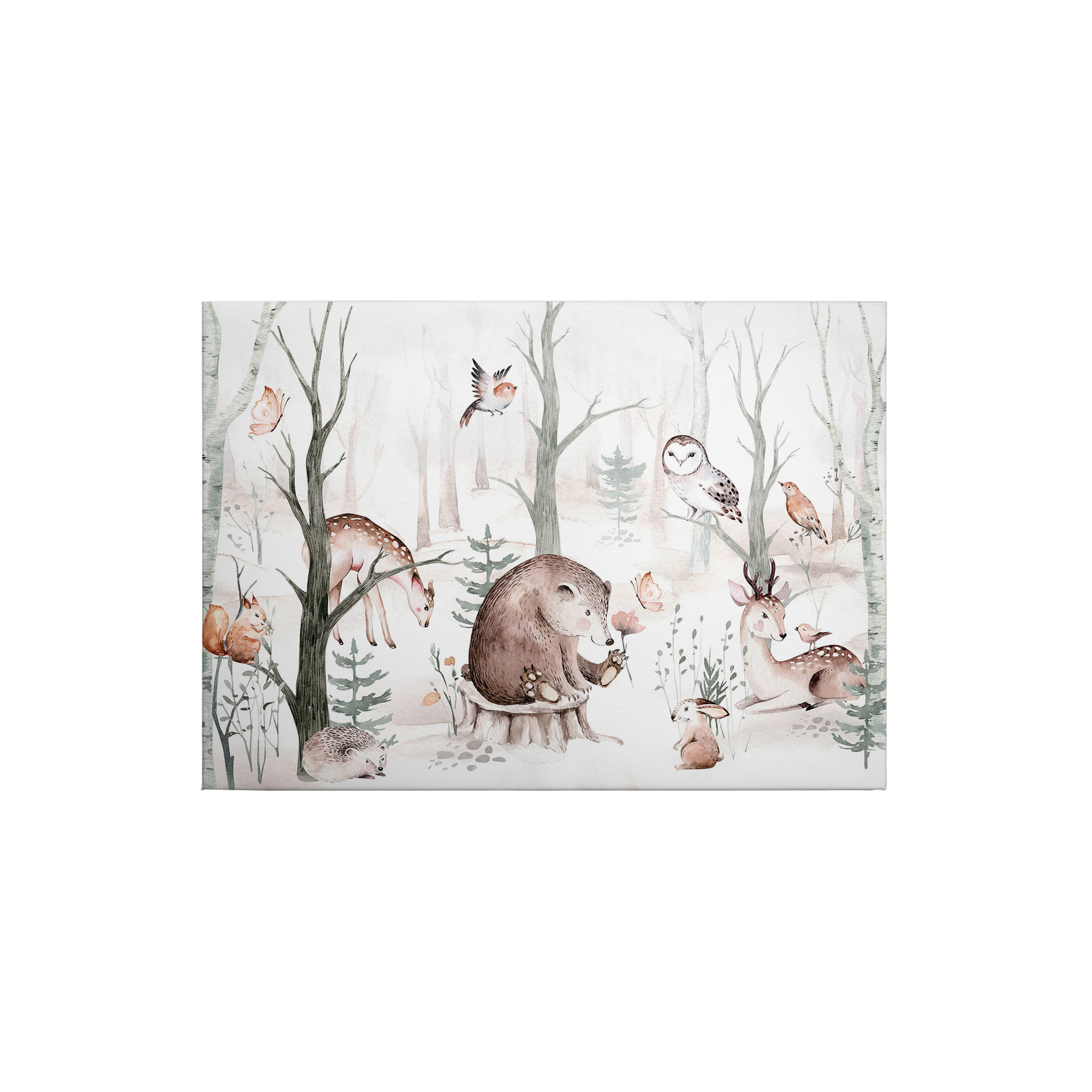 Tadessi Leinwandbild Wald und Wiese - 50 x 70 cm - M1-No.50333 - Keilrahmen in Braun Beige