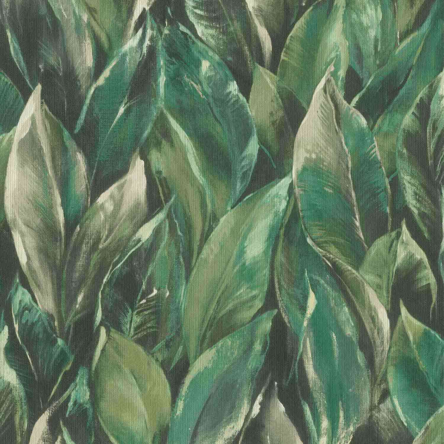 Rasch | Curiosity | 537345 | Vliestapete | Botanisch | 0.53 x 10.05 m | Schwarz | Creme | Grün
