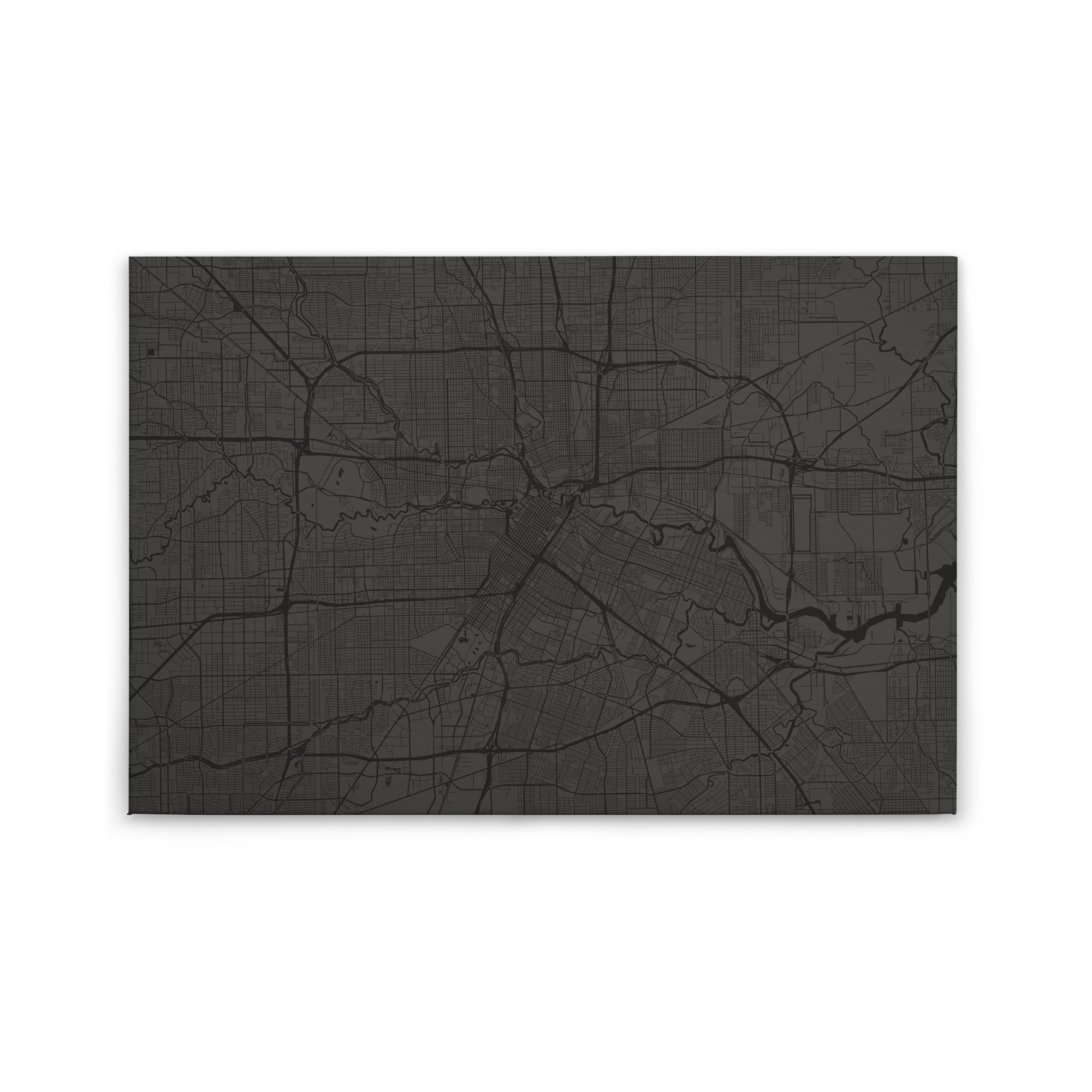 Tadessi Leinwandbild Modern Karte - 60 x 90 cm - M1-No.50155 - Keilrahmen in Schwarz Grau