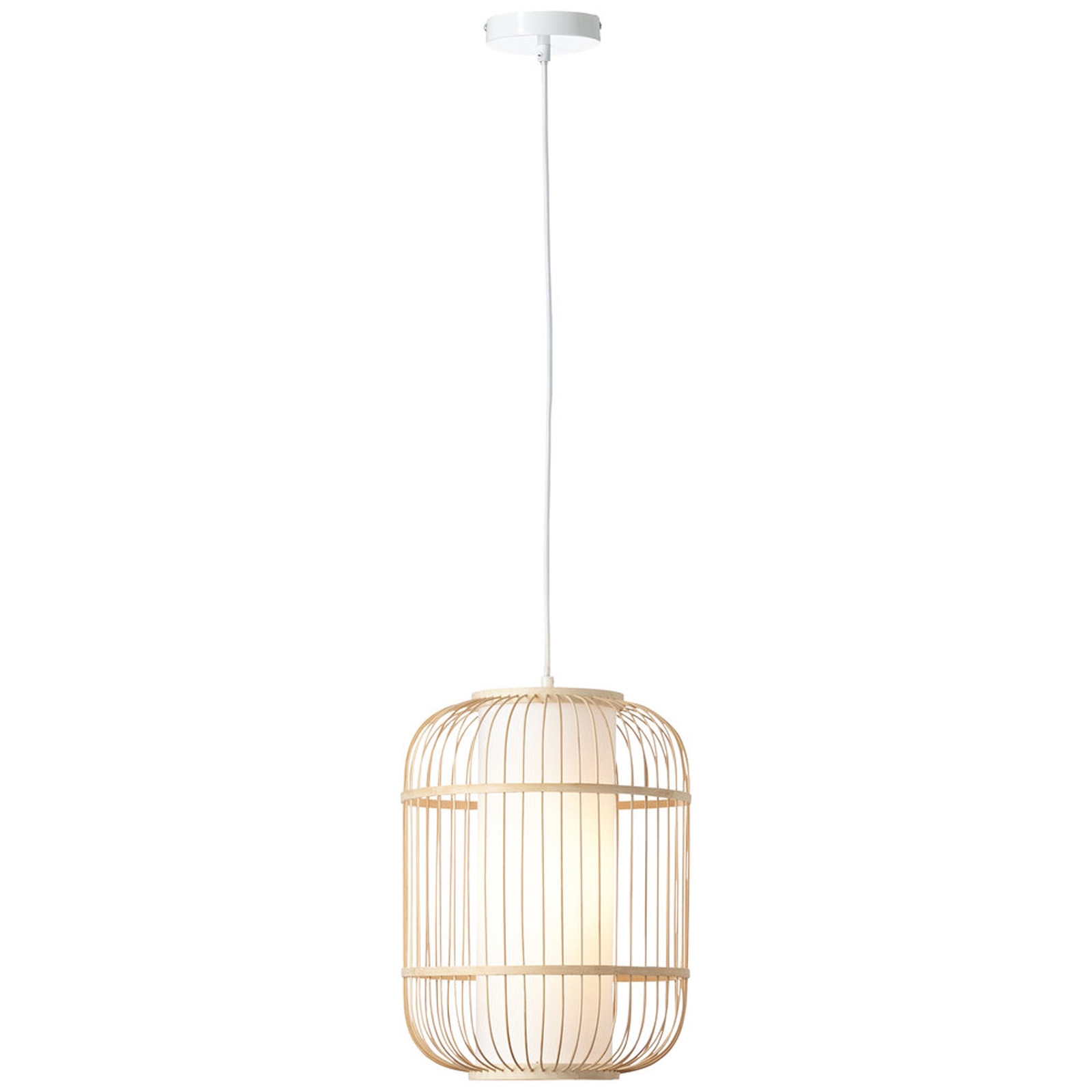 Pendelleuchte 150 x 30 cm Braun Bambus Pendellampe Zylindrisch Natürlich Boho Harmonisch