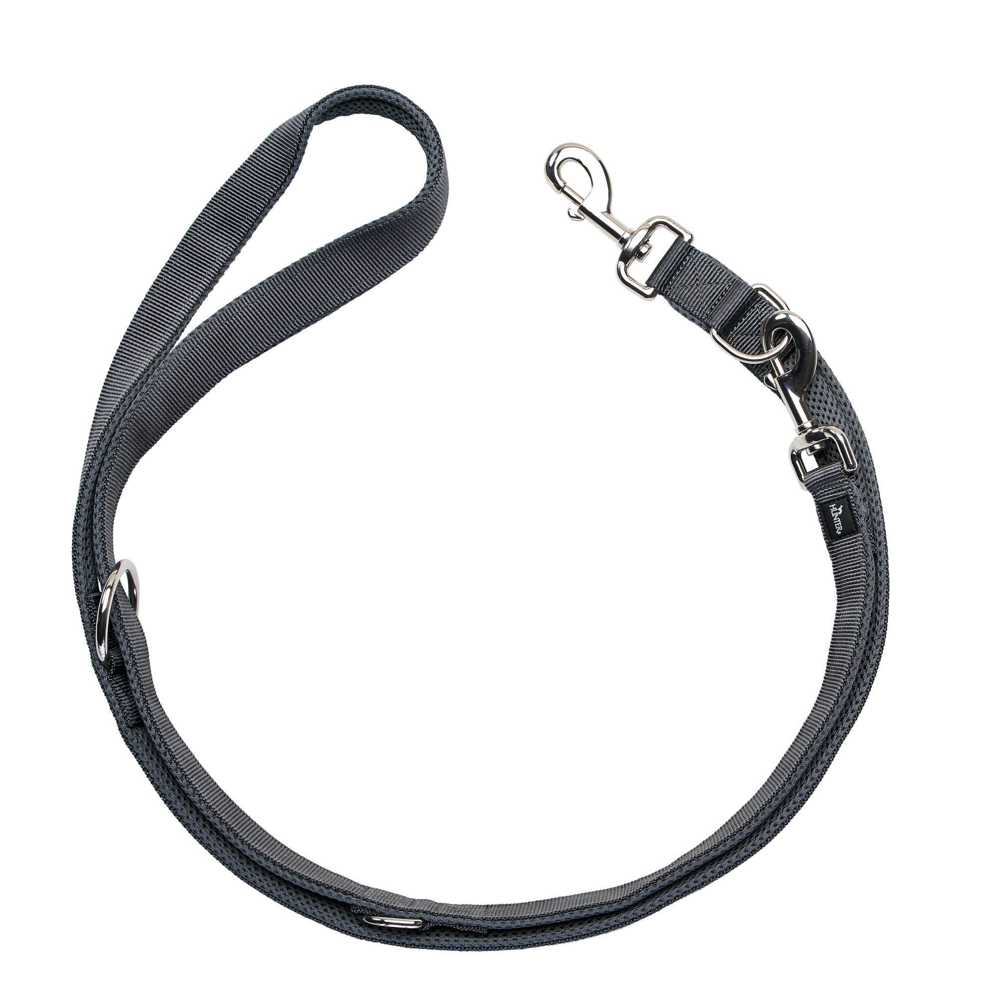 Hunter | Hundeleine | Divo & Maldon | Verstellbare Führleine | Nylon | Grau | versch. Größen