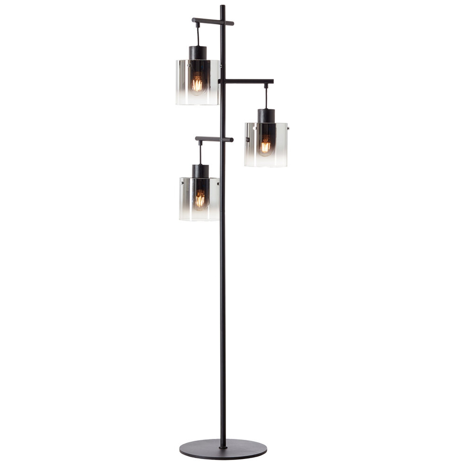 Stehleuchte 152.2 x 46 cm Grau Glas Stehlampe Modern Rauchglas Harmonisch