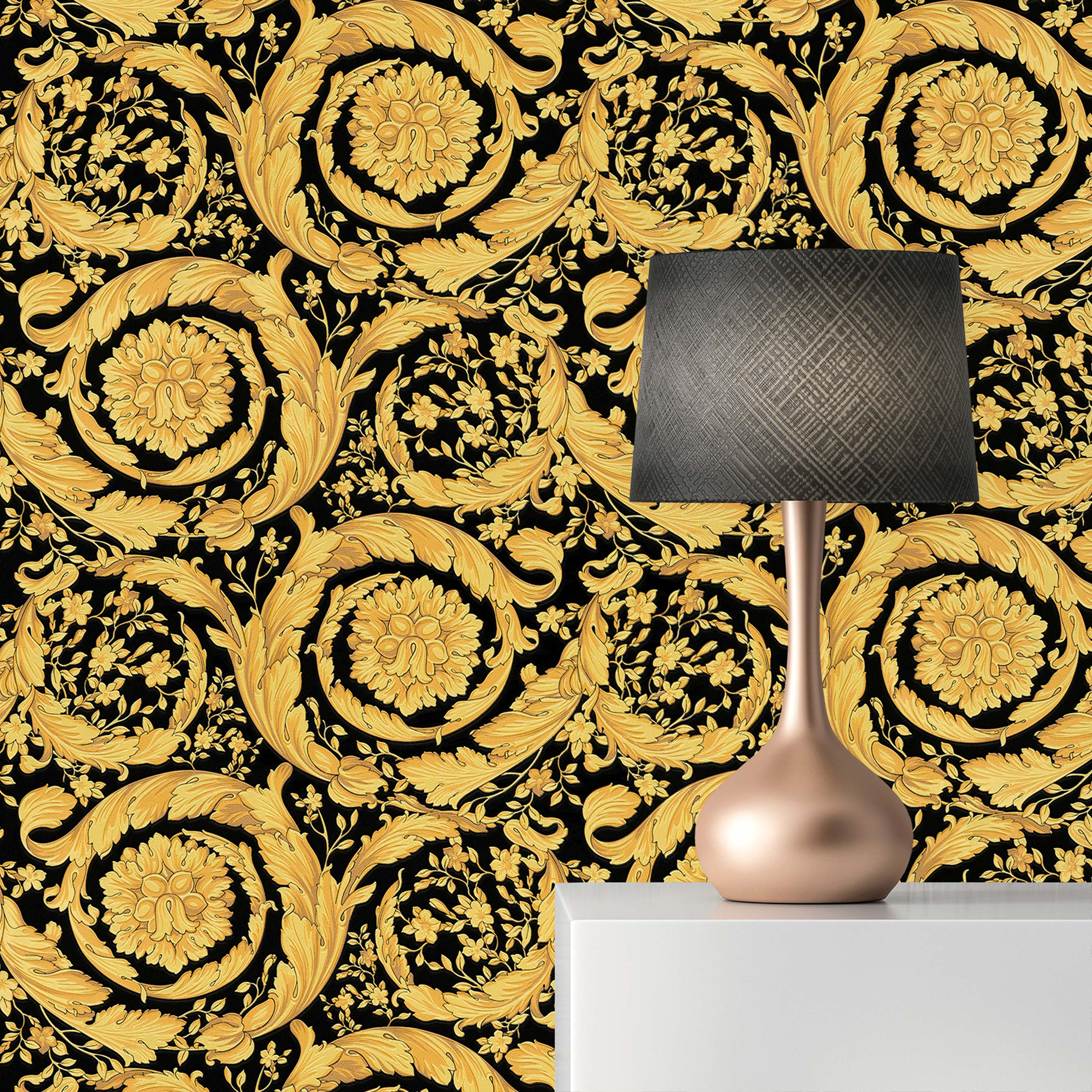 Tapete Glamour M1-No.882 Vliestapete Gold Schwarz Designertapete