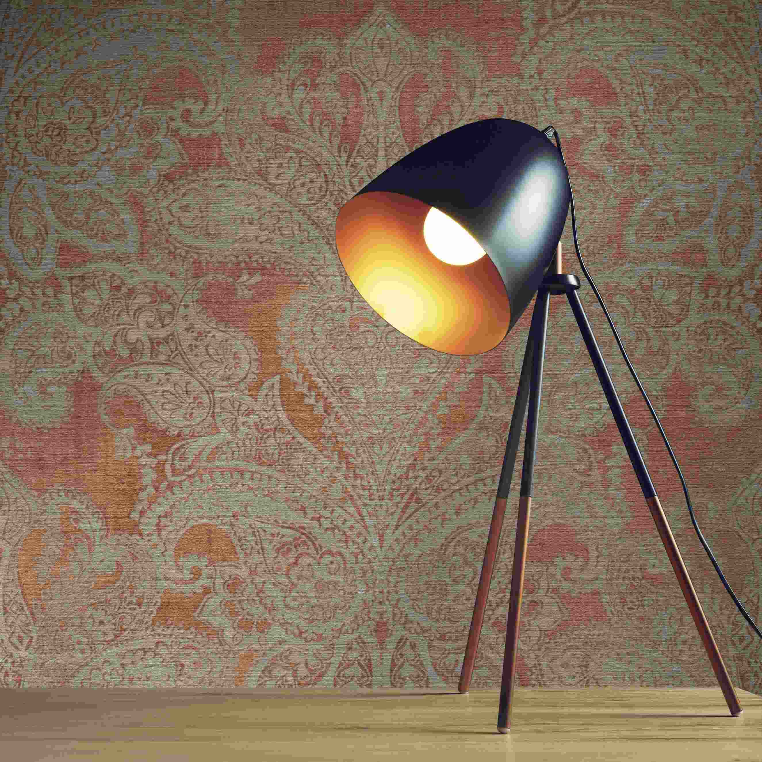 Tapete Jacopo Barock M1-No.4360 | Vlies | Orange | Türkis | Ornament | Tadessi | 10.05 x 0.53 m