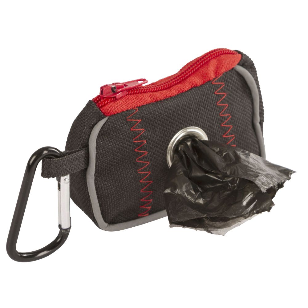 Tasche für Kotbeutel | Schwarzrot | 8x55x4cm
