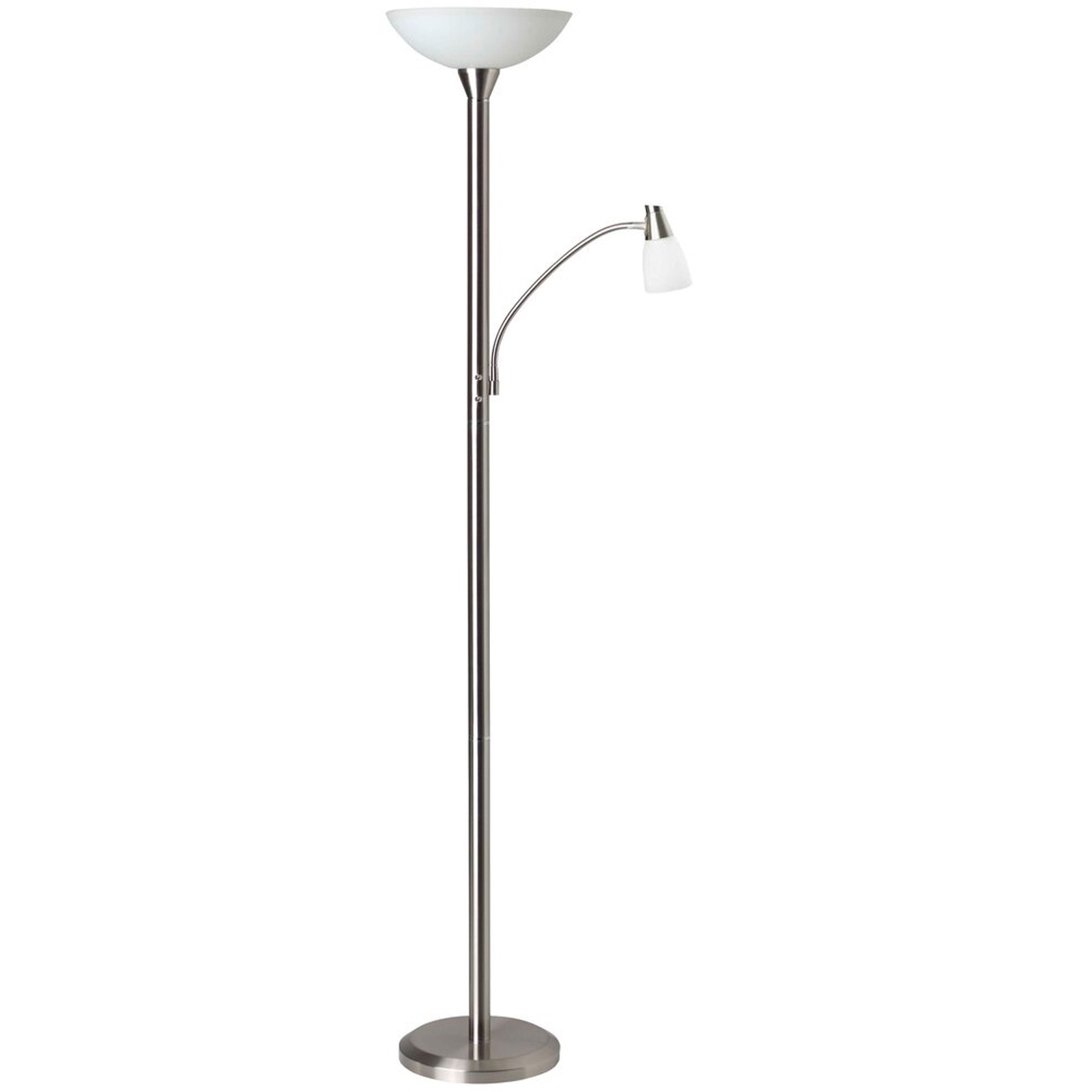 LED Stehleuchte 179 x 40 x 30.2 cm Metallic Glas Stehlampe Rund Landhaus Lichtfarbe: Warmweiß