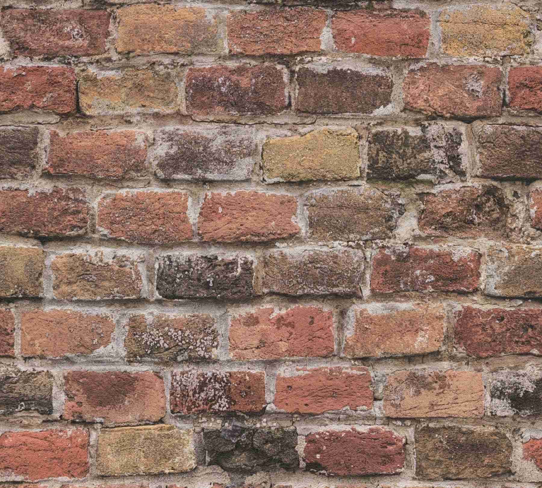 A.S. Creation | Bricks & Stones | 388141 | Vliestapete | Steinoptik | 0.53 x 10.05 m | Rot