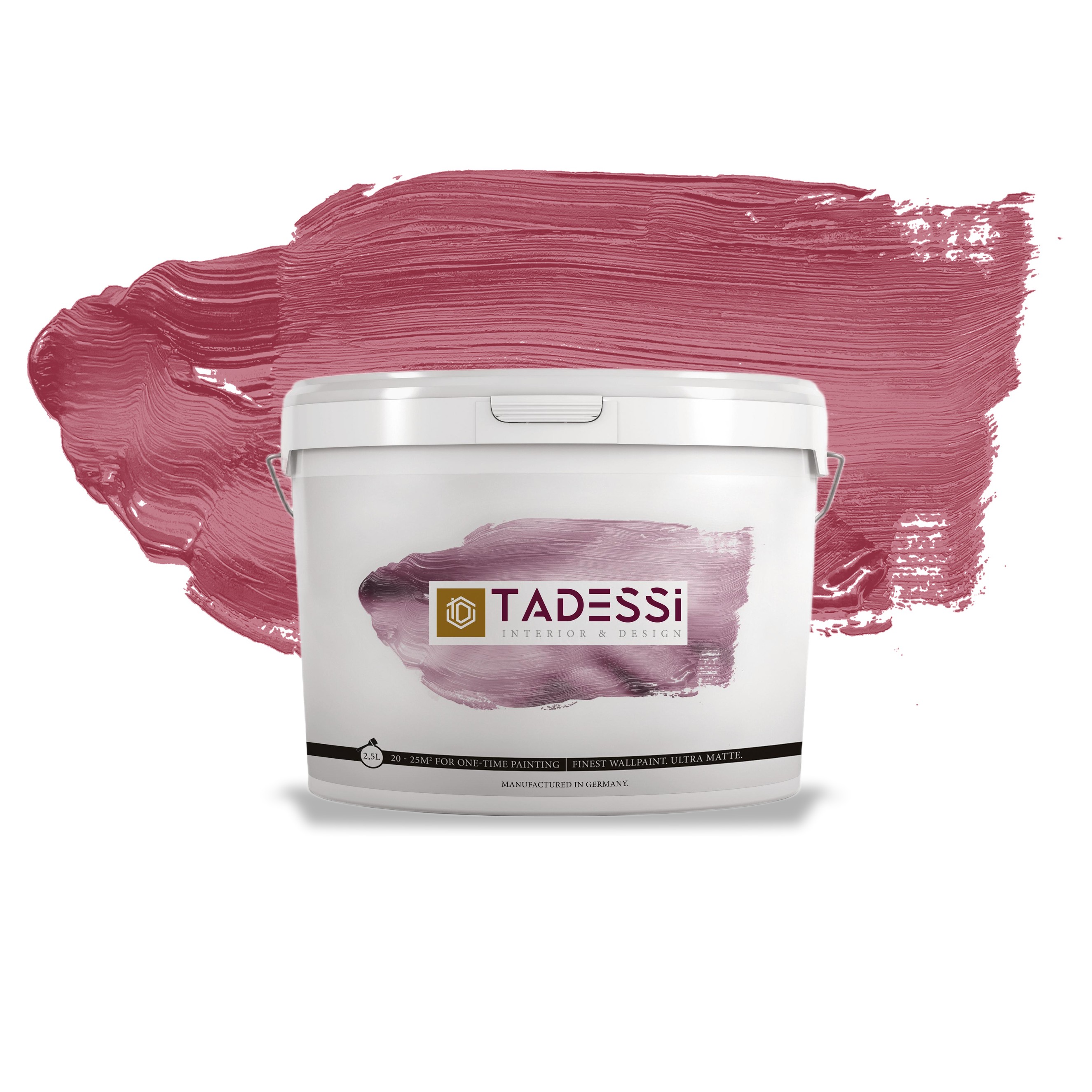 TADESSI Color Vista - Pintura de pared rosa - Rojo cereza mora - Pintura mate de alta calidad para interiores