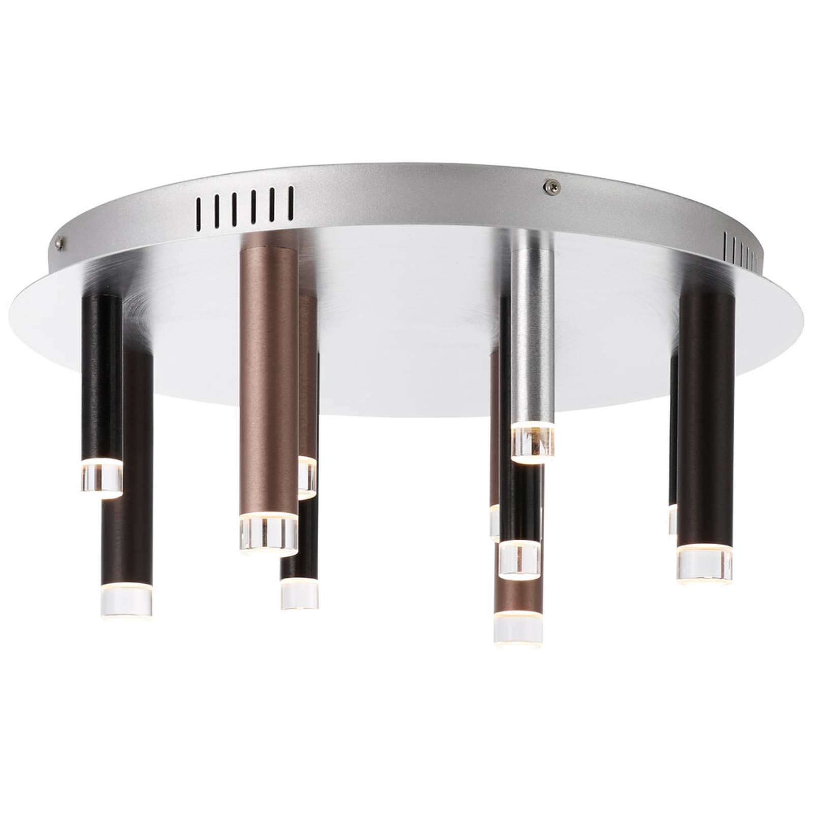 LED Deckenleuchte 21.5 x 50.5 cm Braun Metall Deckenlampe Lichtfarbe: Warmweiß dimmbar Harmonisch