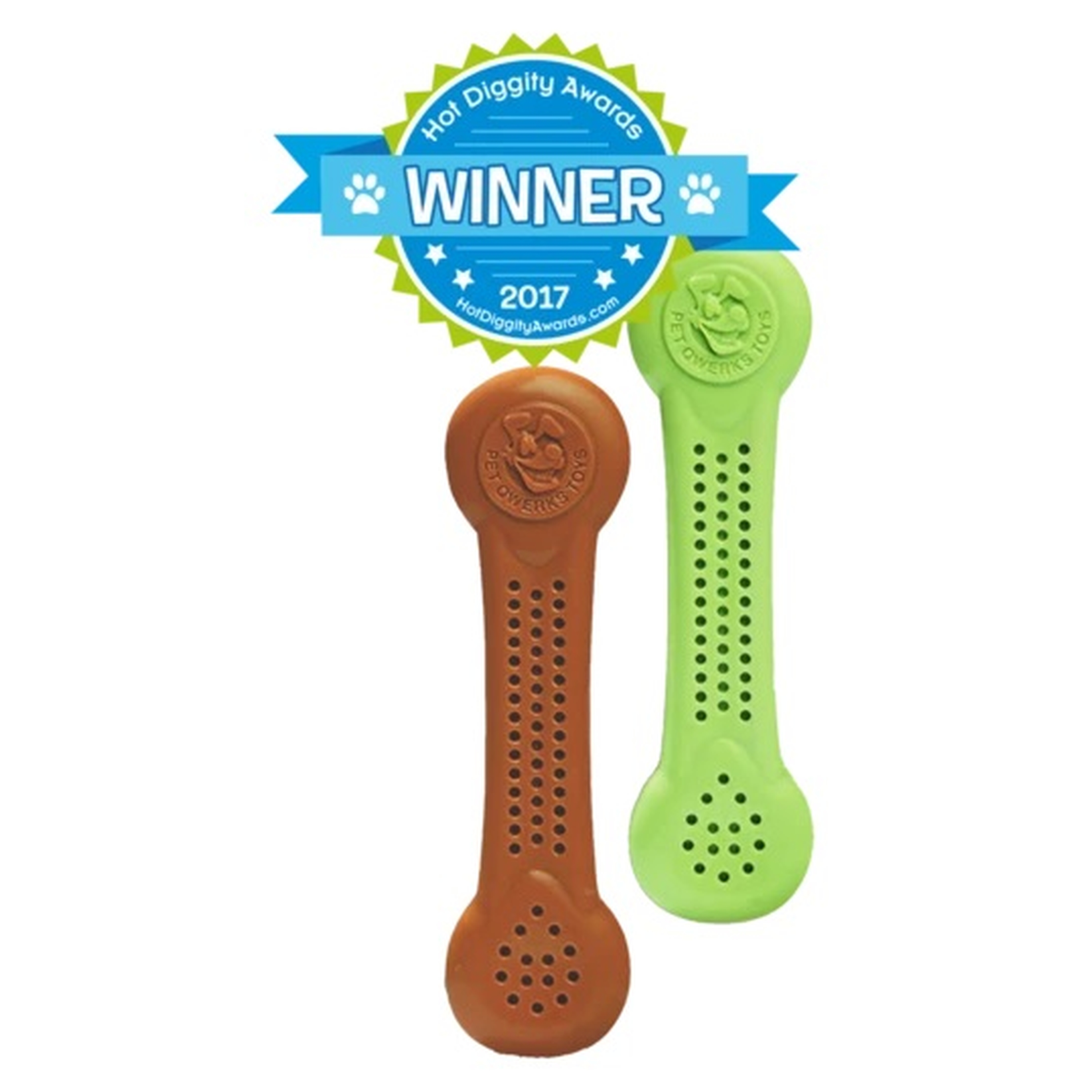Hundespielzeug | Kauknochen | befüllbar | Minz | Kauspielzeug | 10 cm | Braun | Grün | Nylon